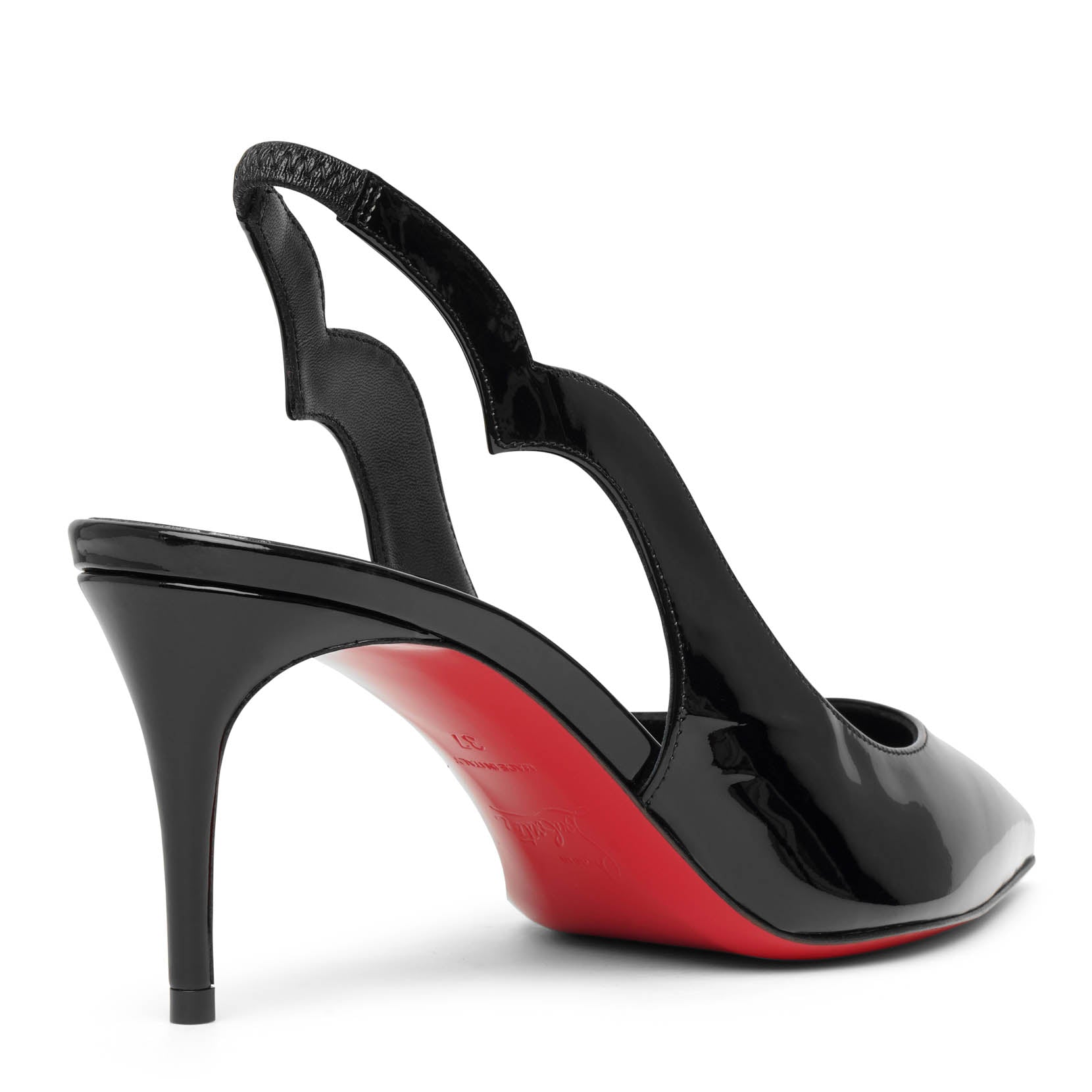 Hot Chick sling 70 patent black pumps
