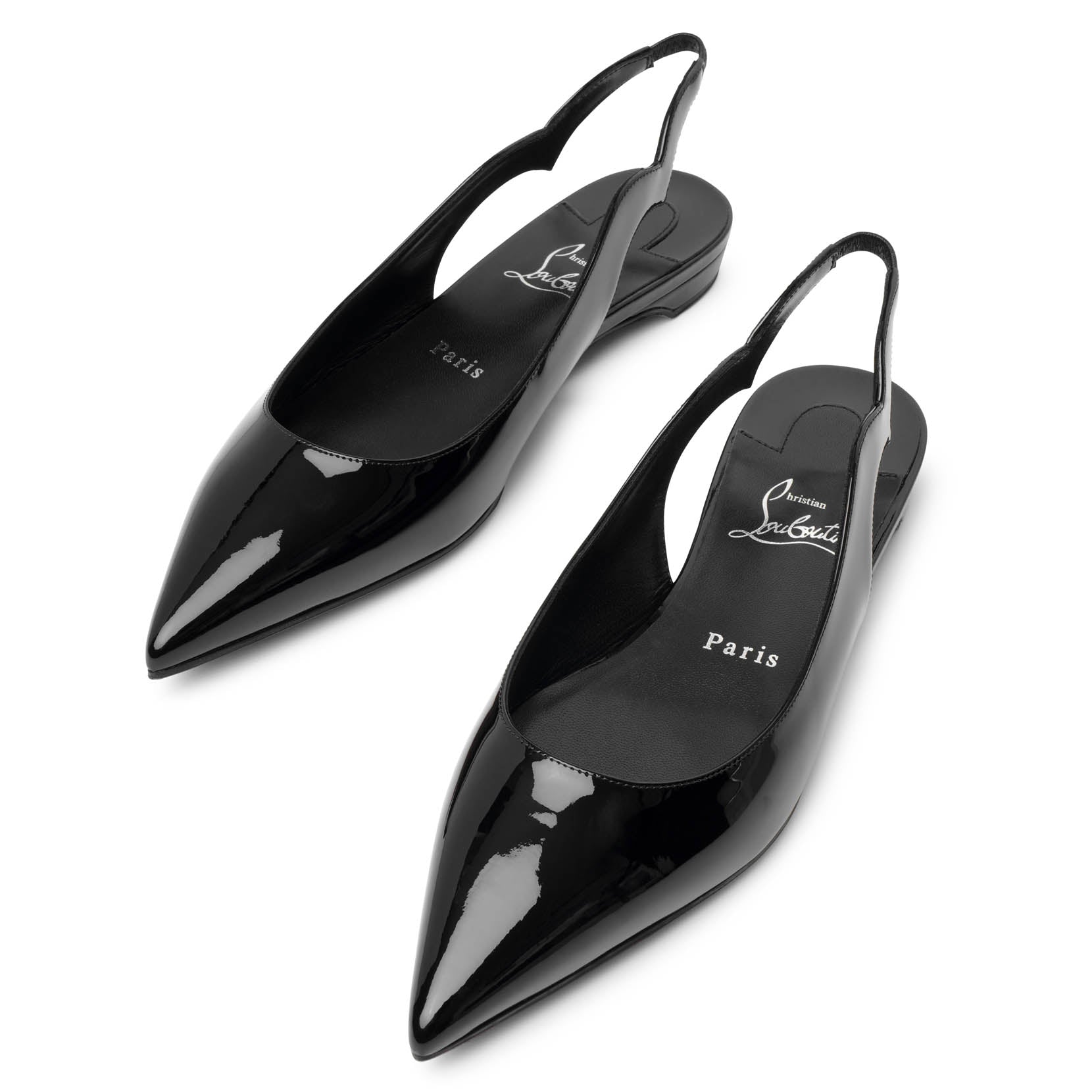 Hot Chickita sling black patent flats