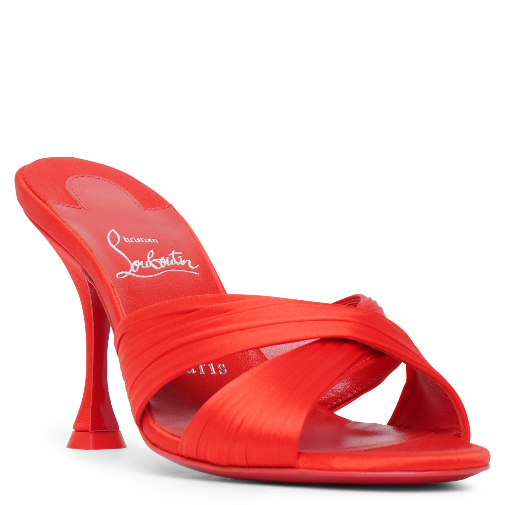 Nicol is Back 85 red satin mules