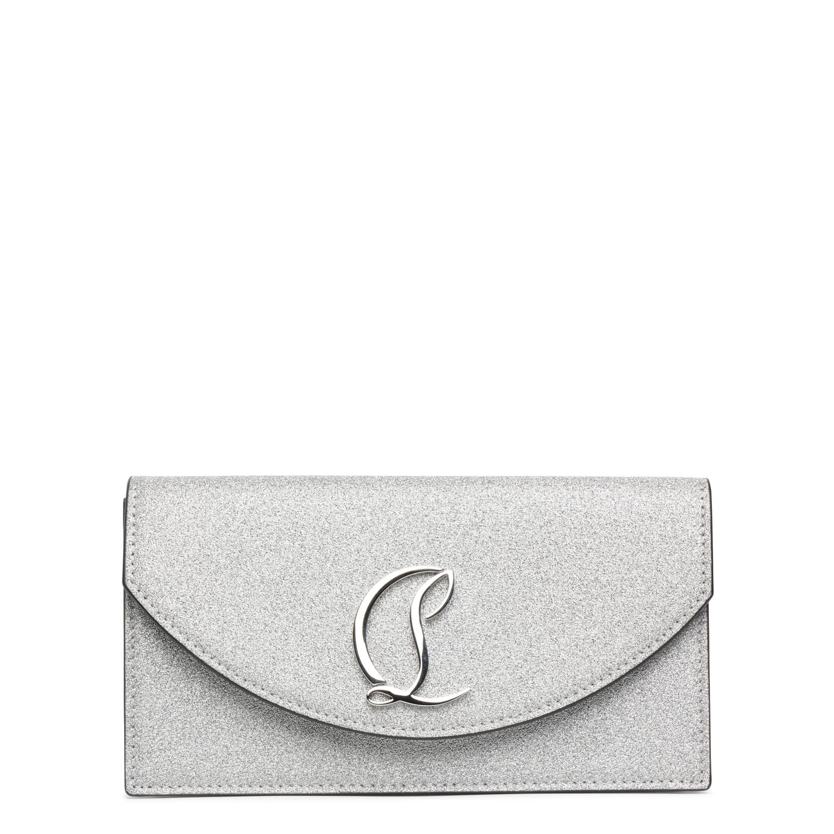 Loubi54 calf glitter clutch