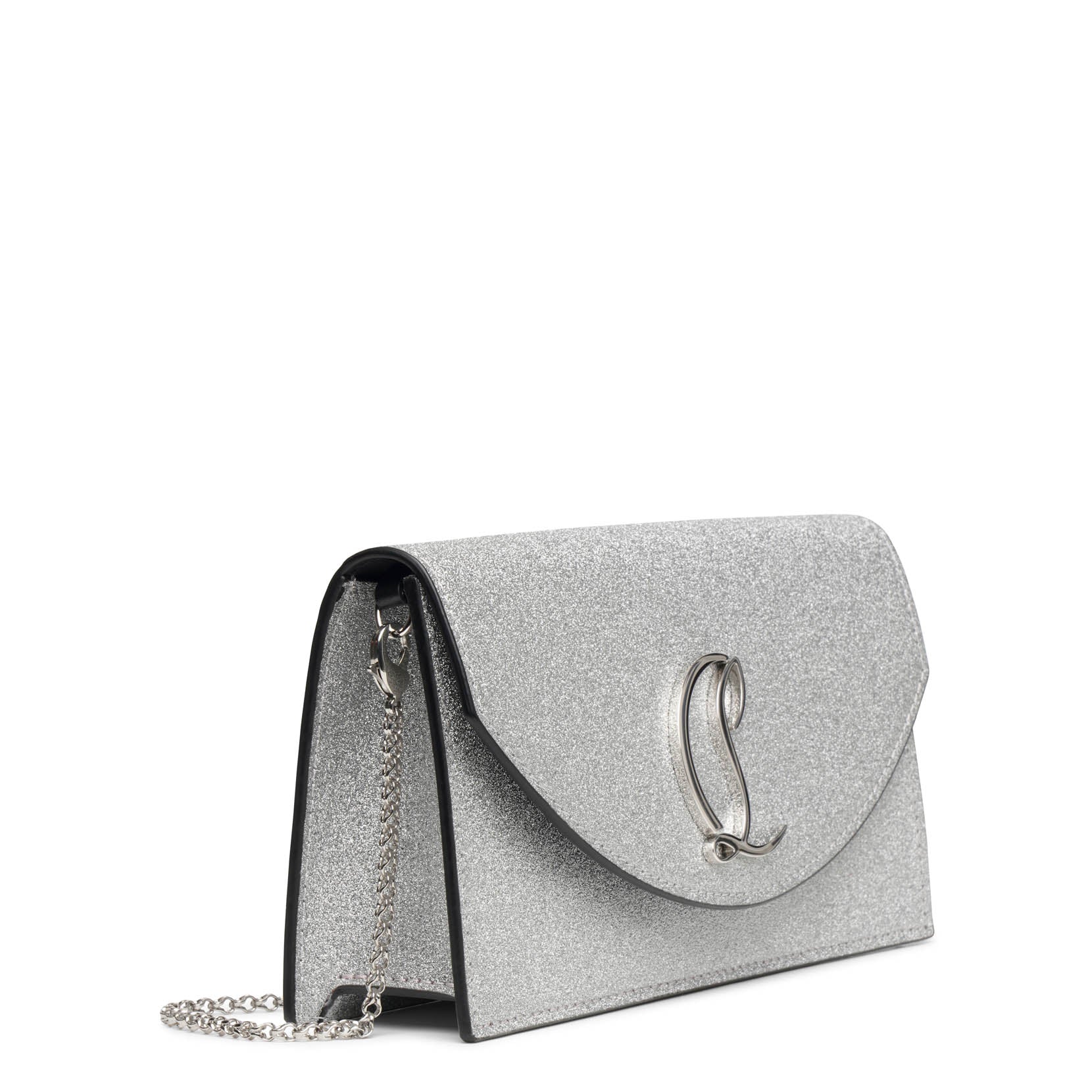 Loubi54 calf glitter clutch