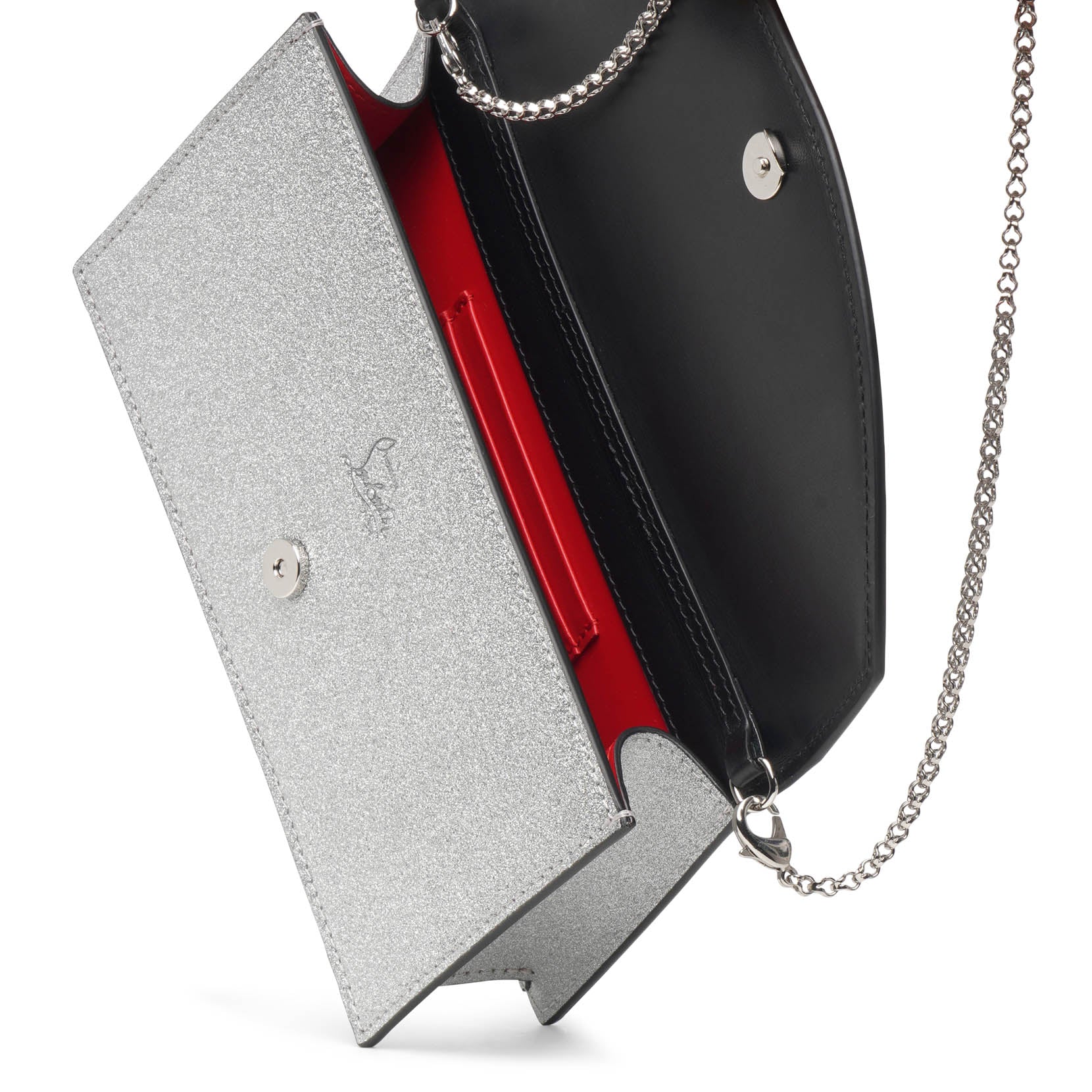 Loubi54 calf glitter clutch