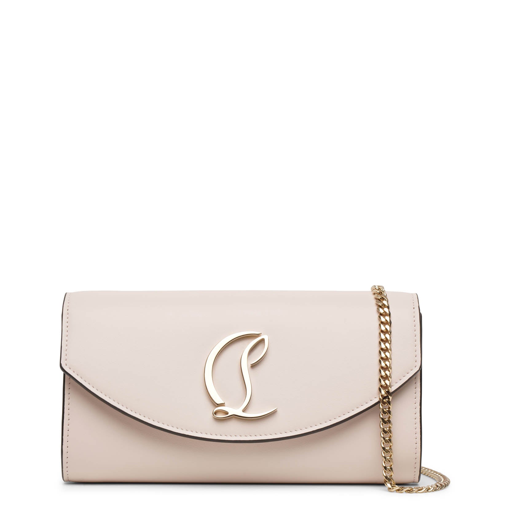 Loubi54 wallet on chain leche silver clutch bag