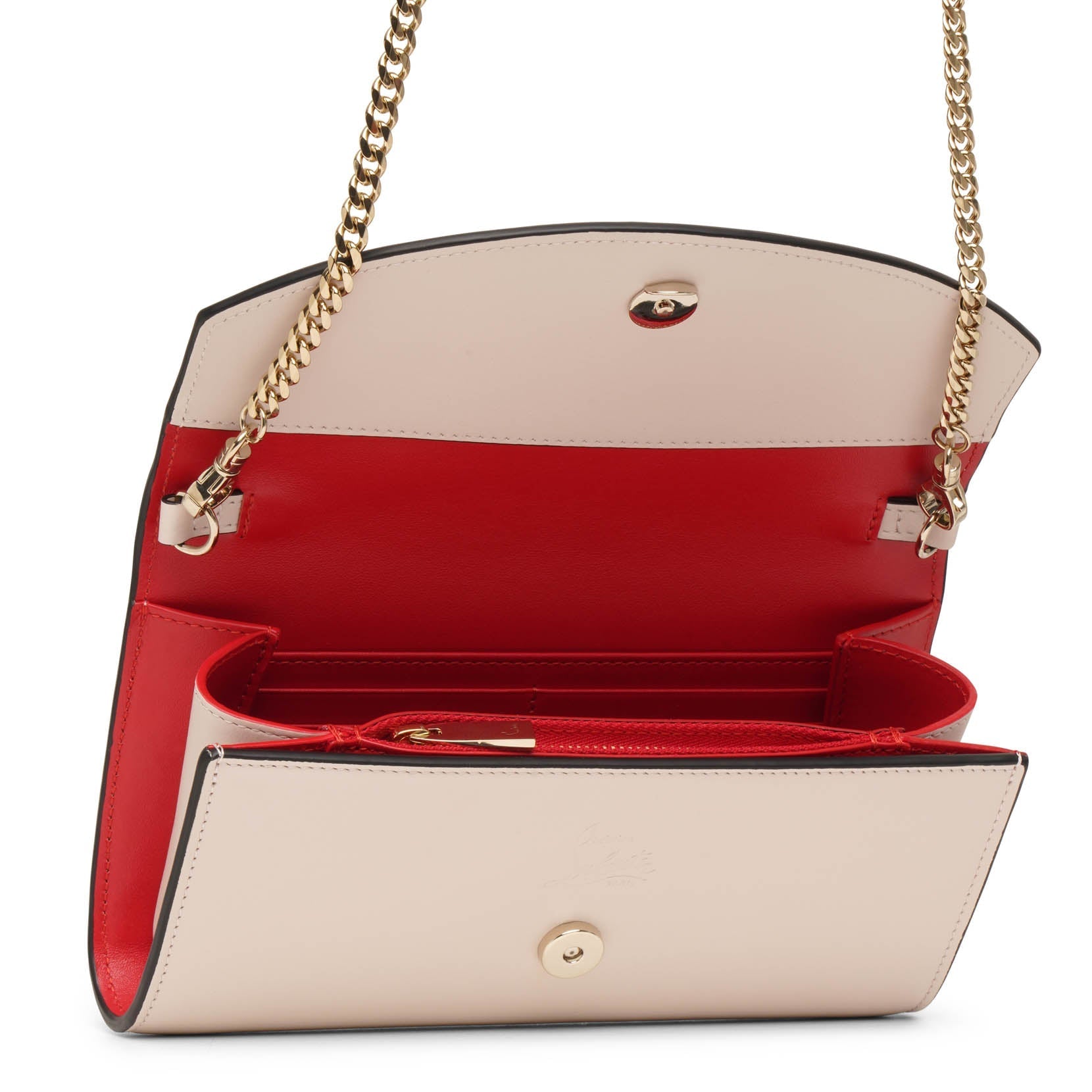Loubi54 wallet on chain leche silver clutch bag