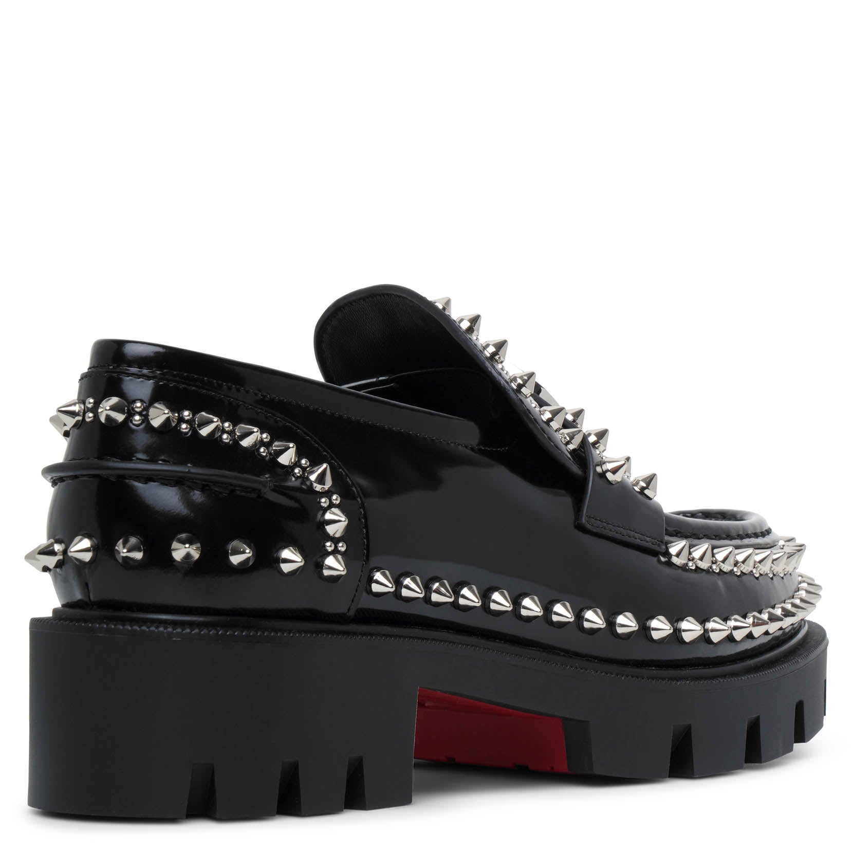 CL Moc black spikes leather flats