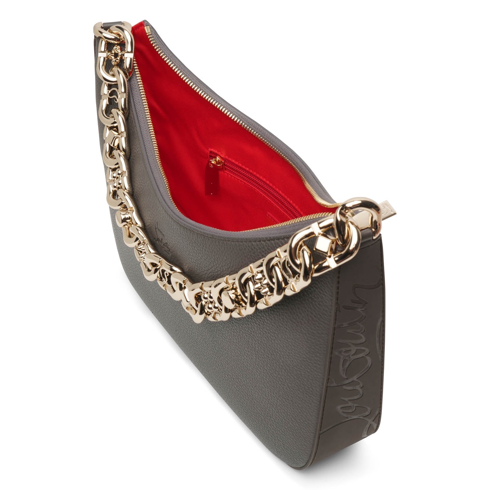 Loubila Chain dark grey large shoulder bag