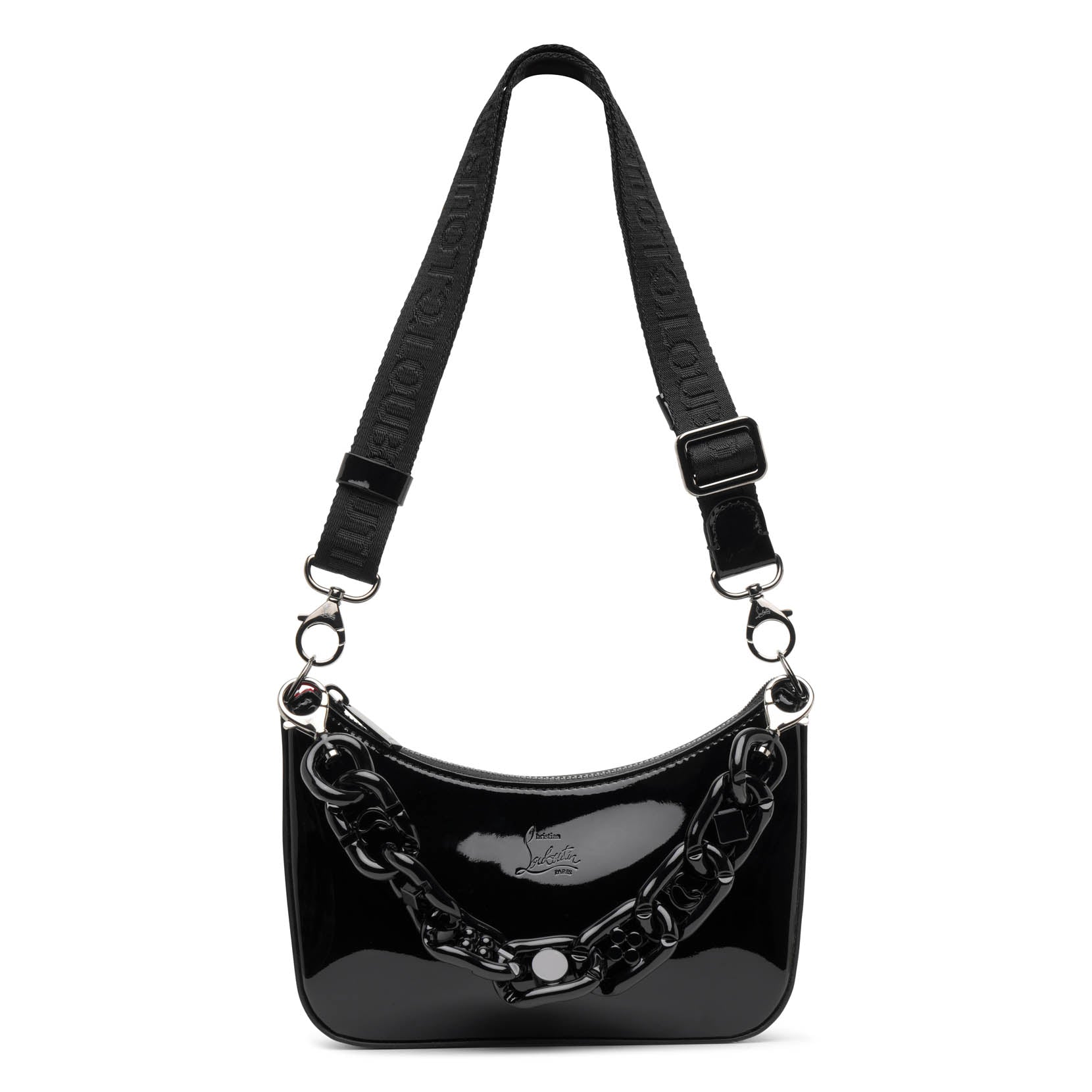 Loubila Chain black patent mini shoulder bag
