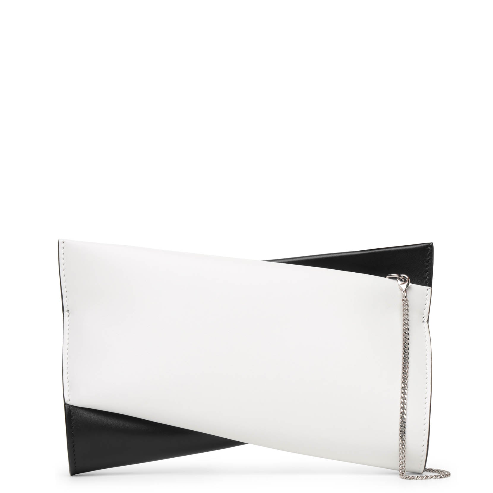 Loubitwist small black and white clutch bag