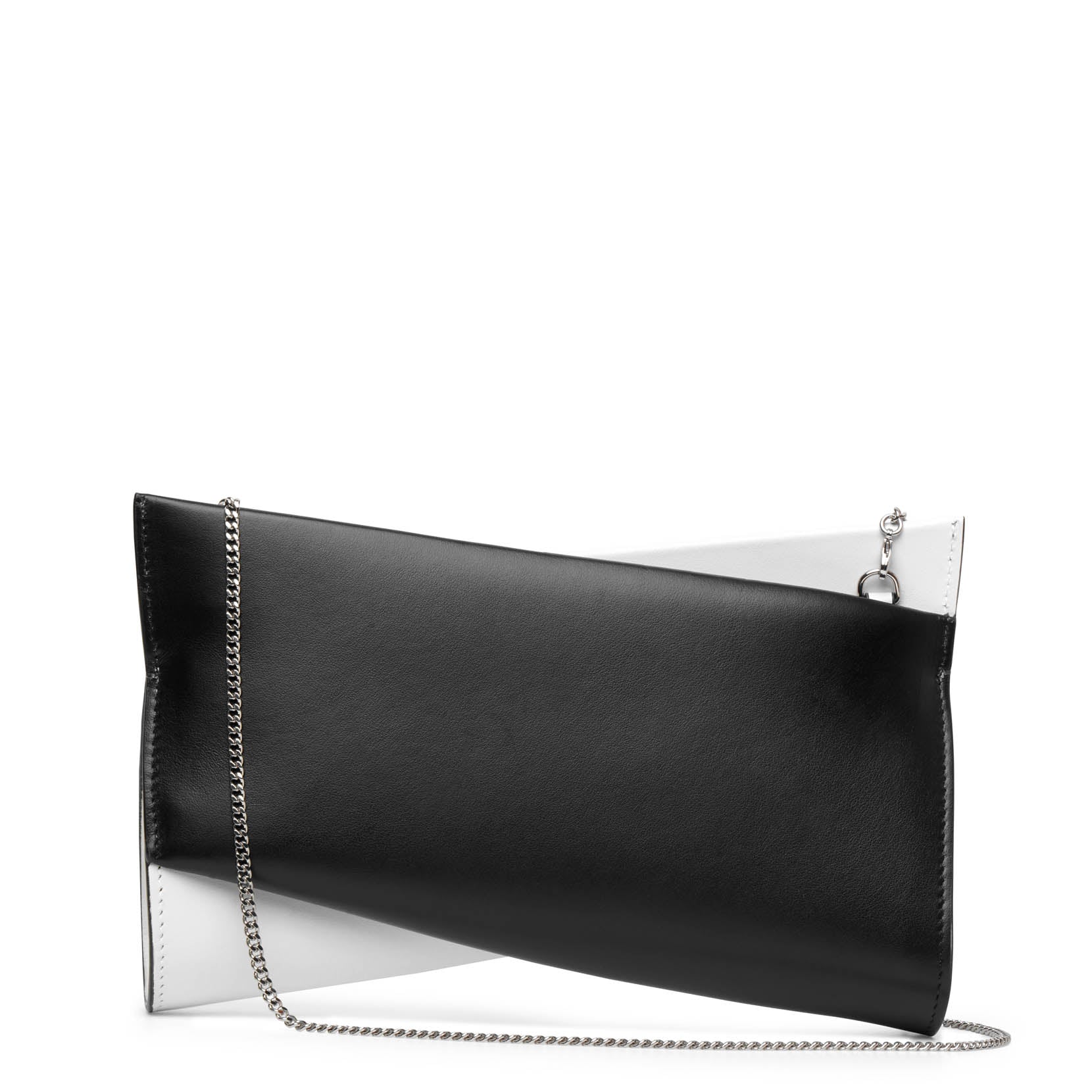 Loubitwist small black and white clutch bag