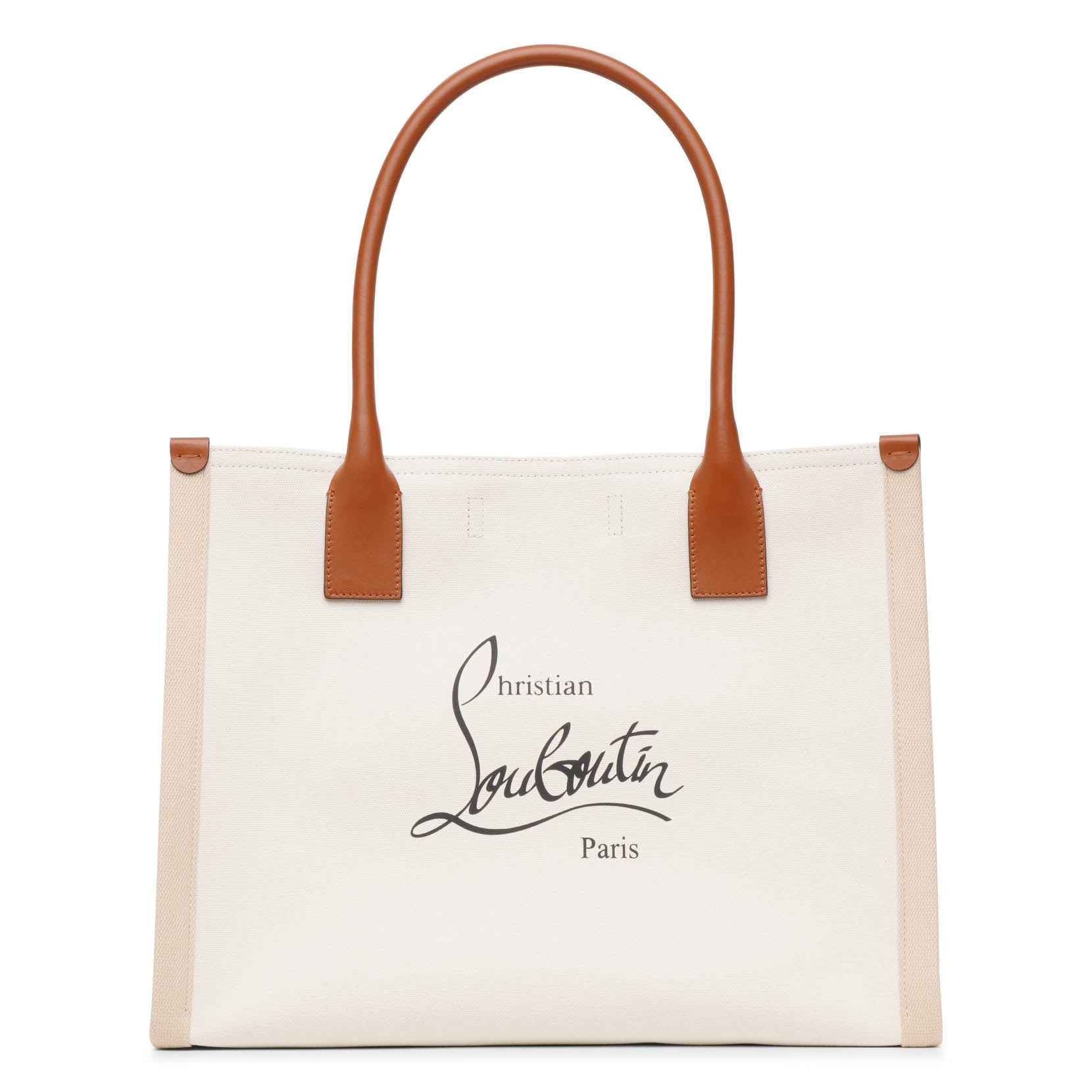 Nastroloubi E/W large natural canvas tote bag