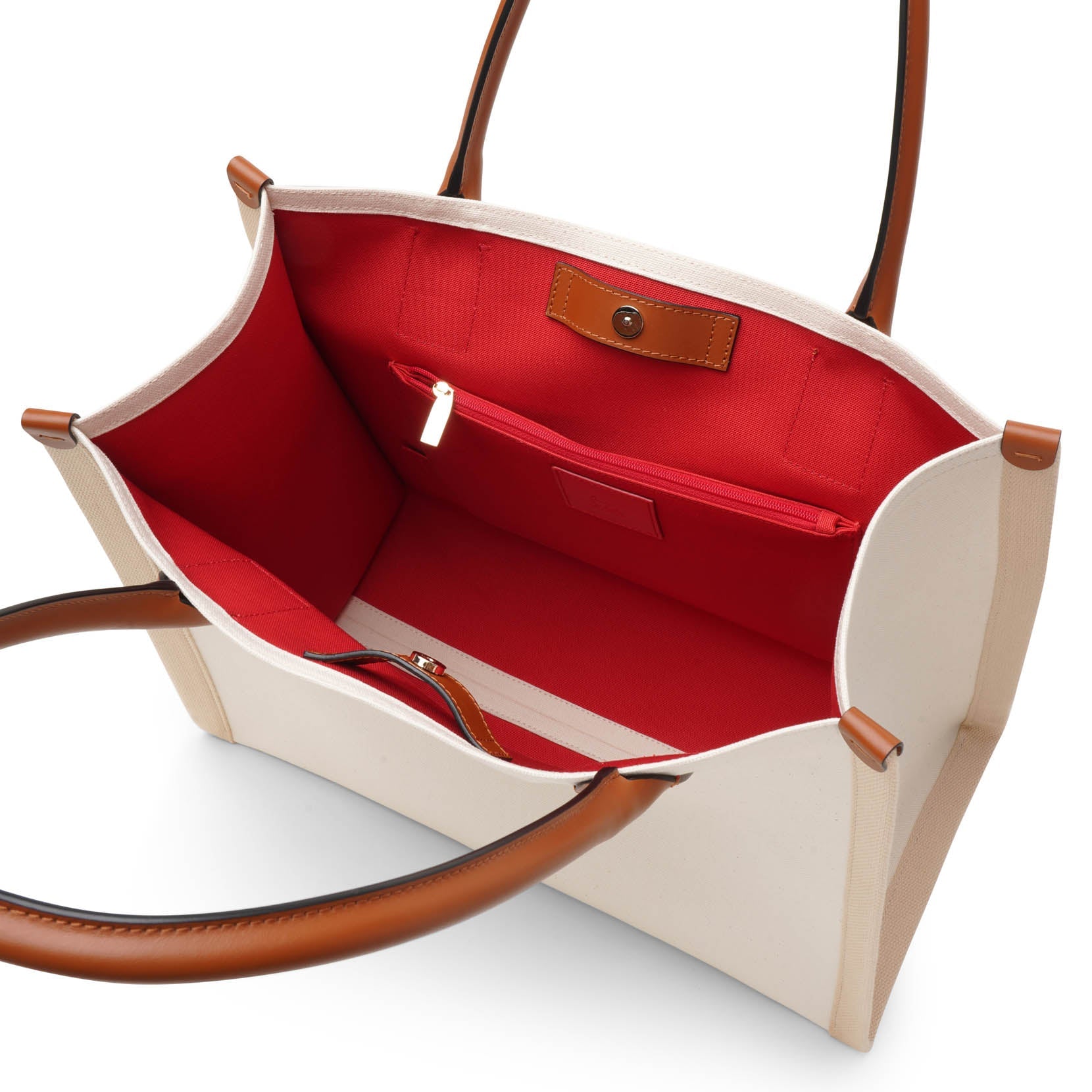 Nastroloubi E/W large natural canvas tote bag