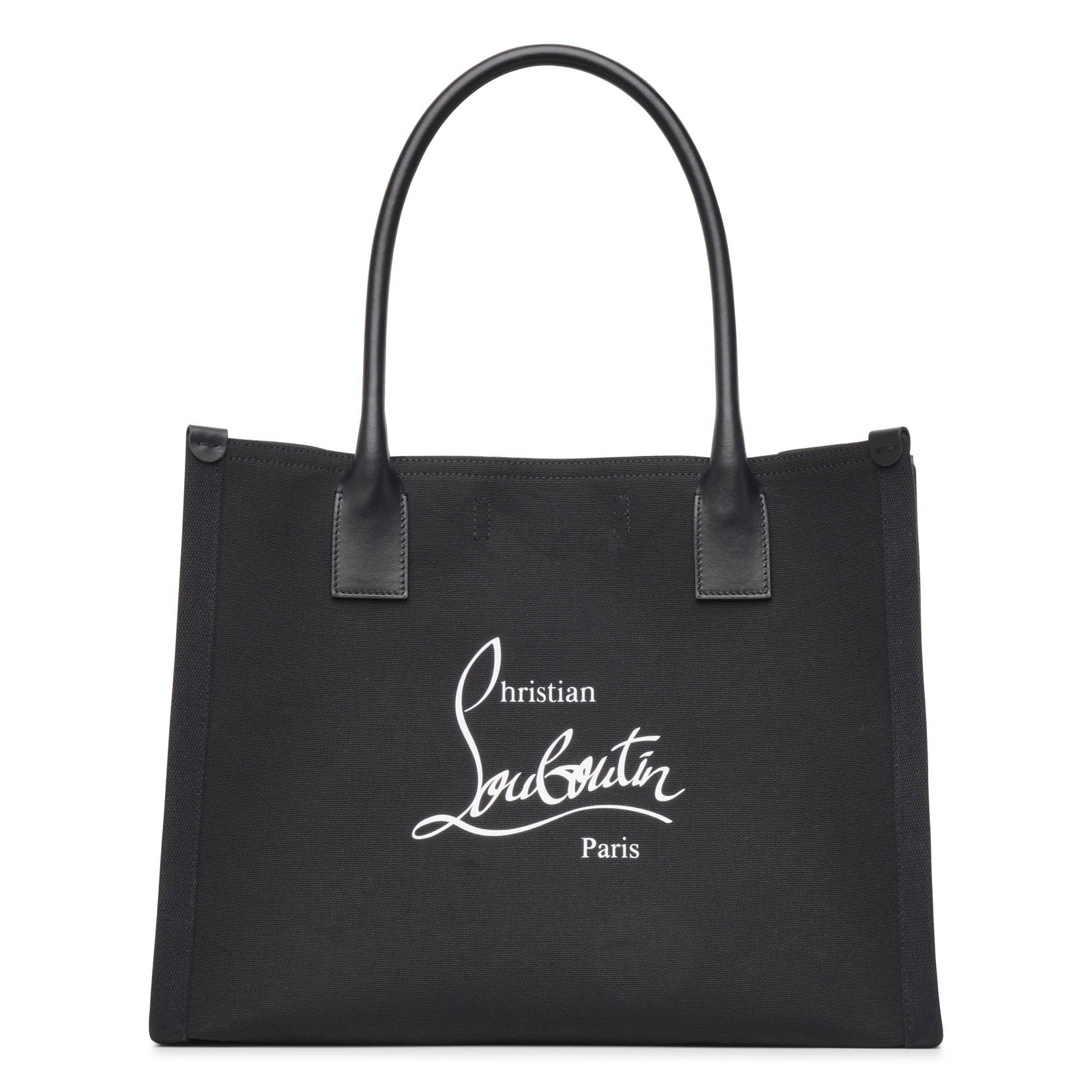 Nastroloubi E/W large black canvas tote bag