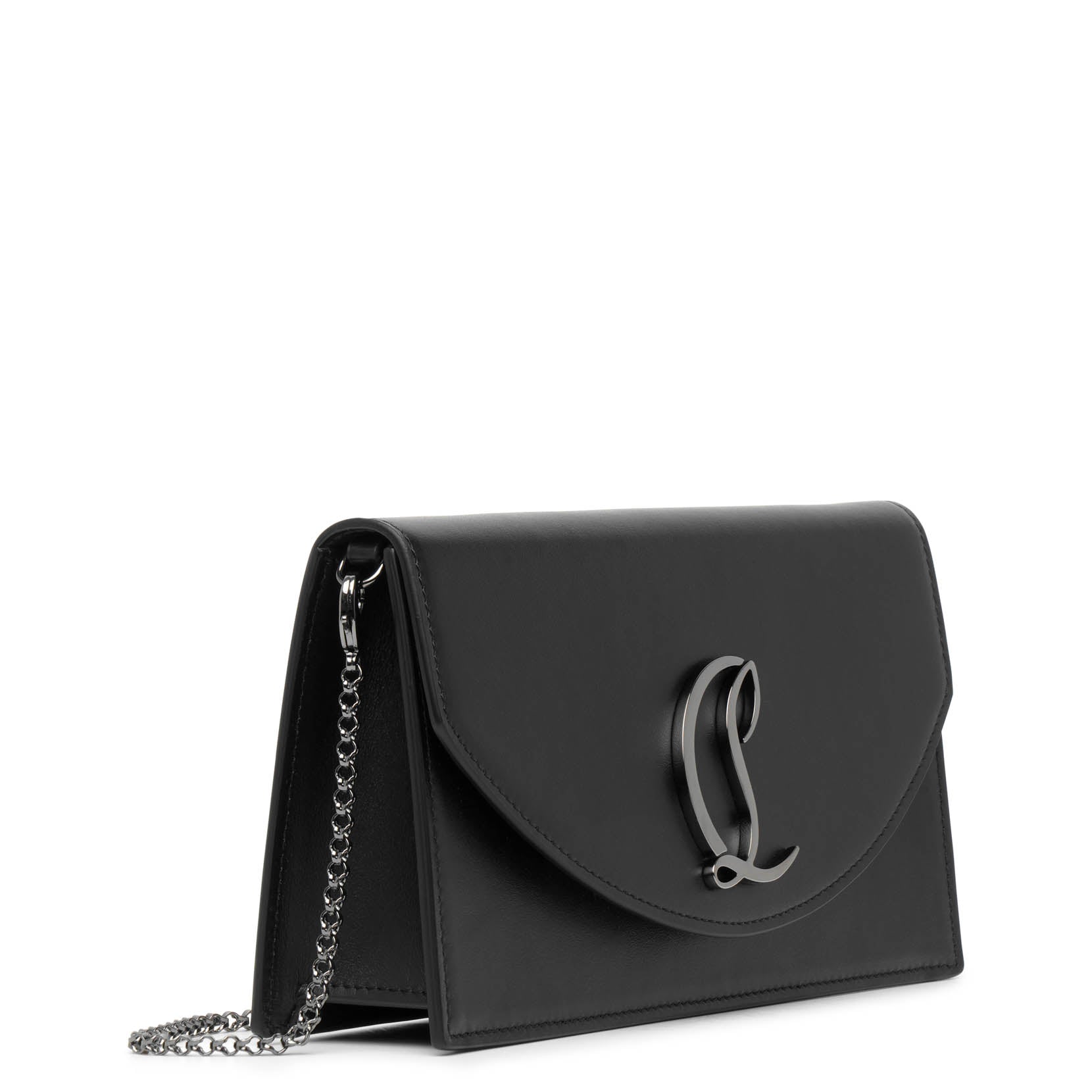 Loubi54 black leather clutch bag
