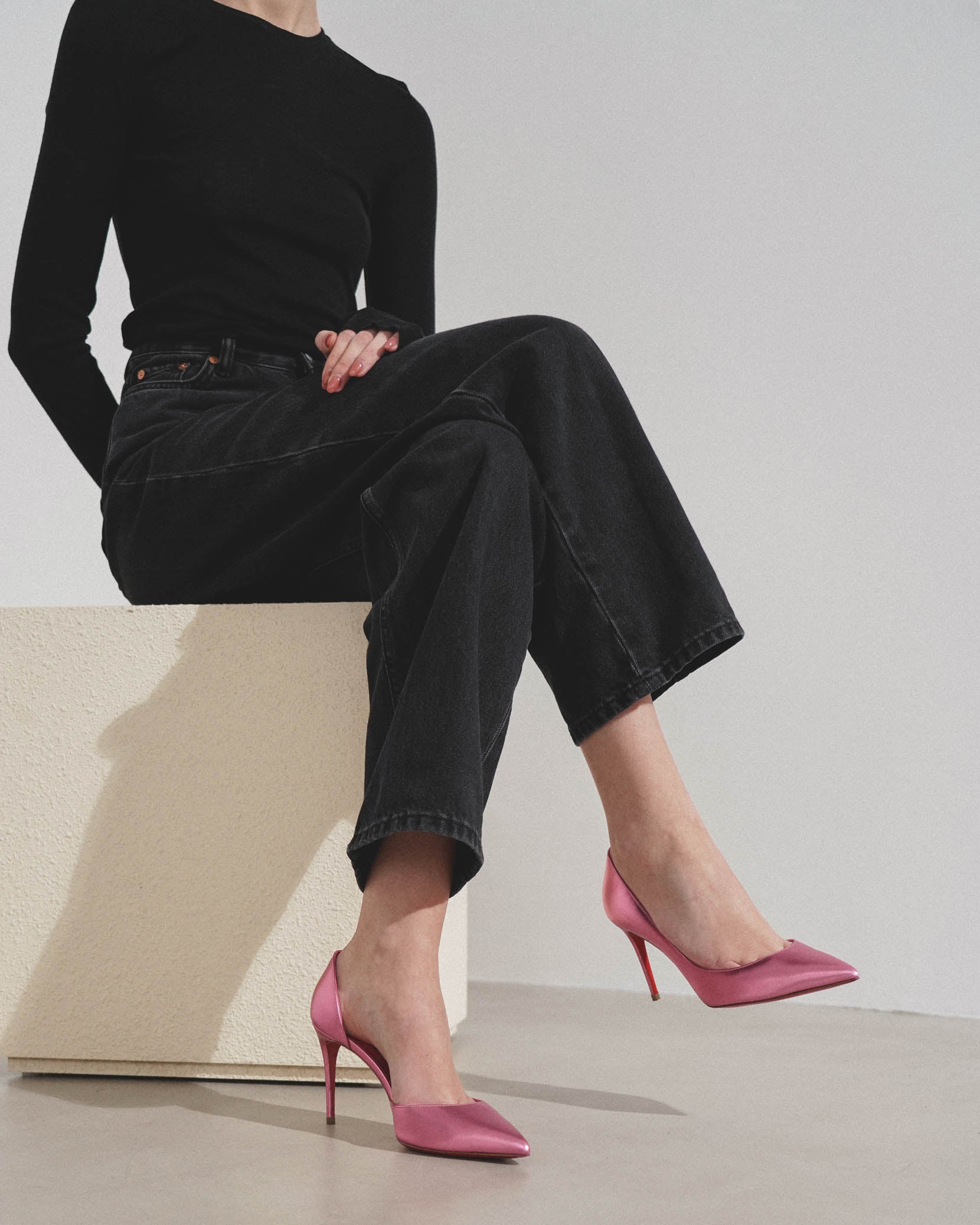 Iriza 85 pink metallic pumps