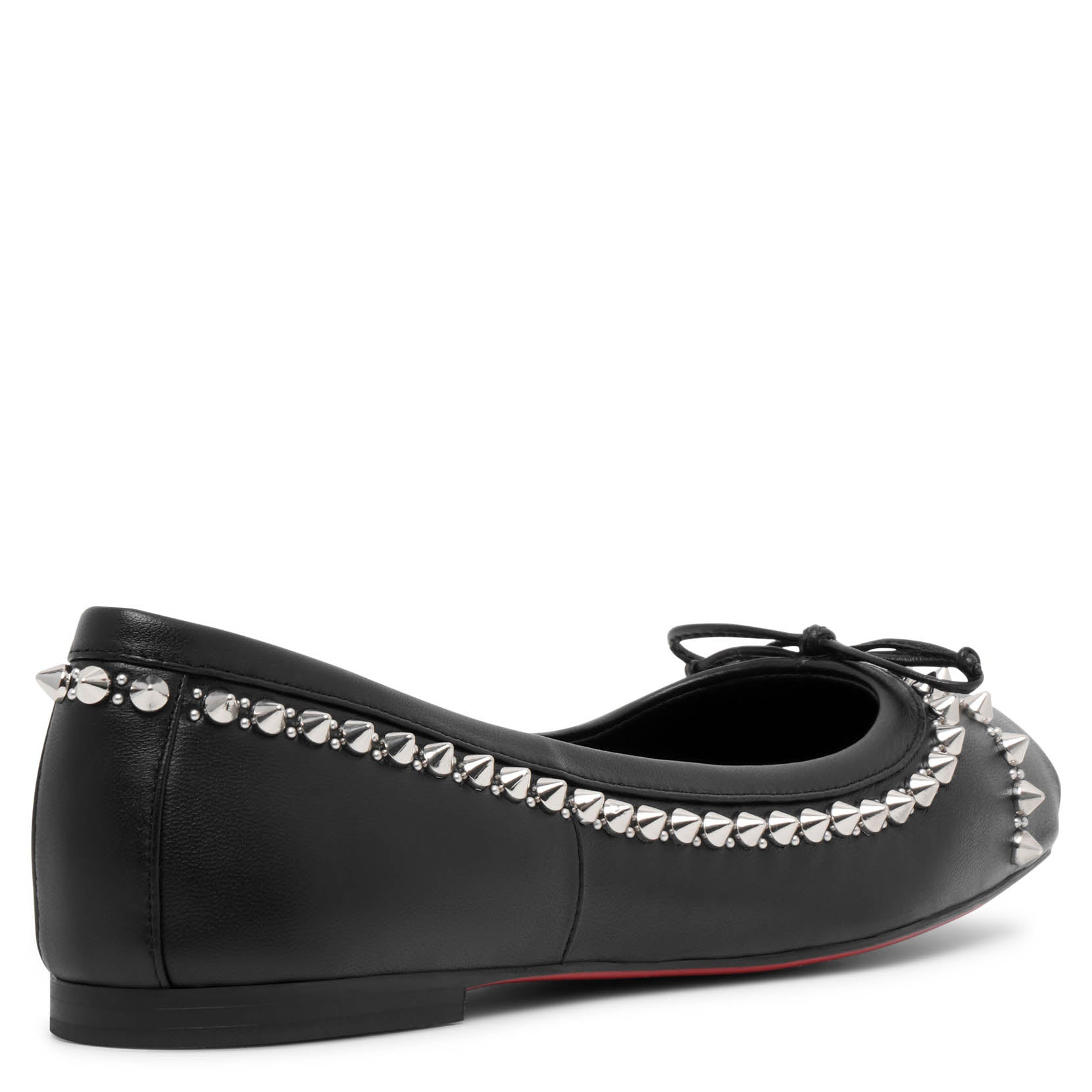 Mamadrague black leather spikes flats