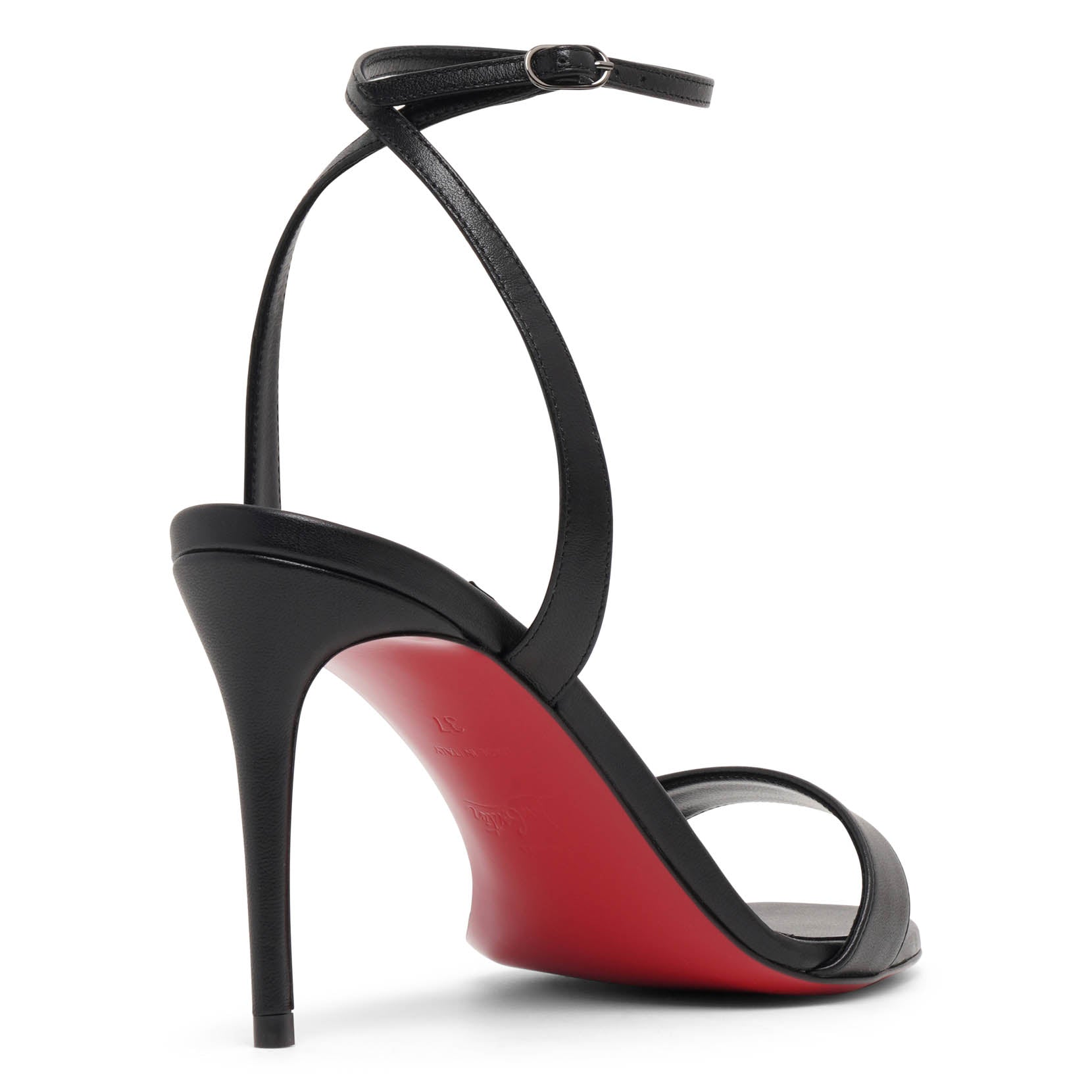 Loubigirl 85 black leather sandals