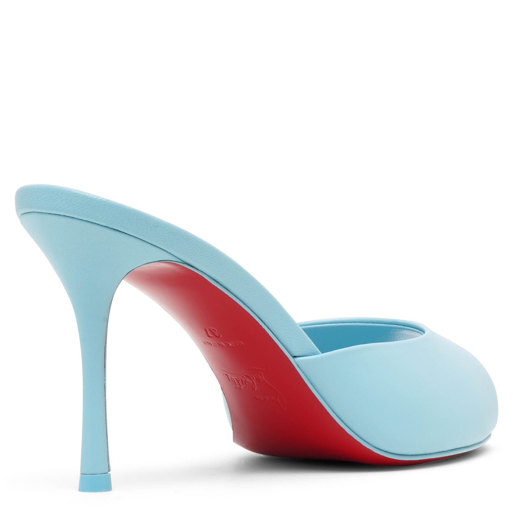 Me Dolly 85 blue leather mules