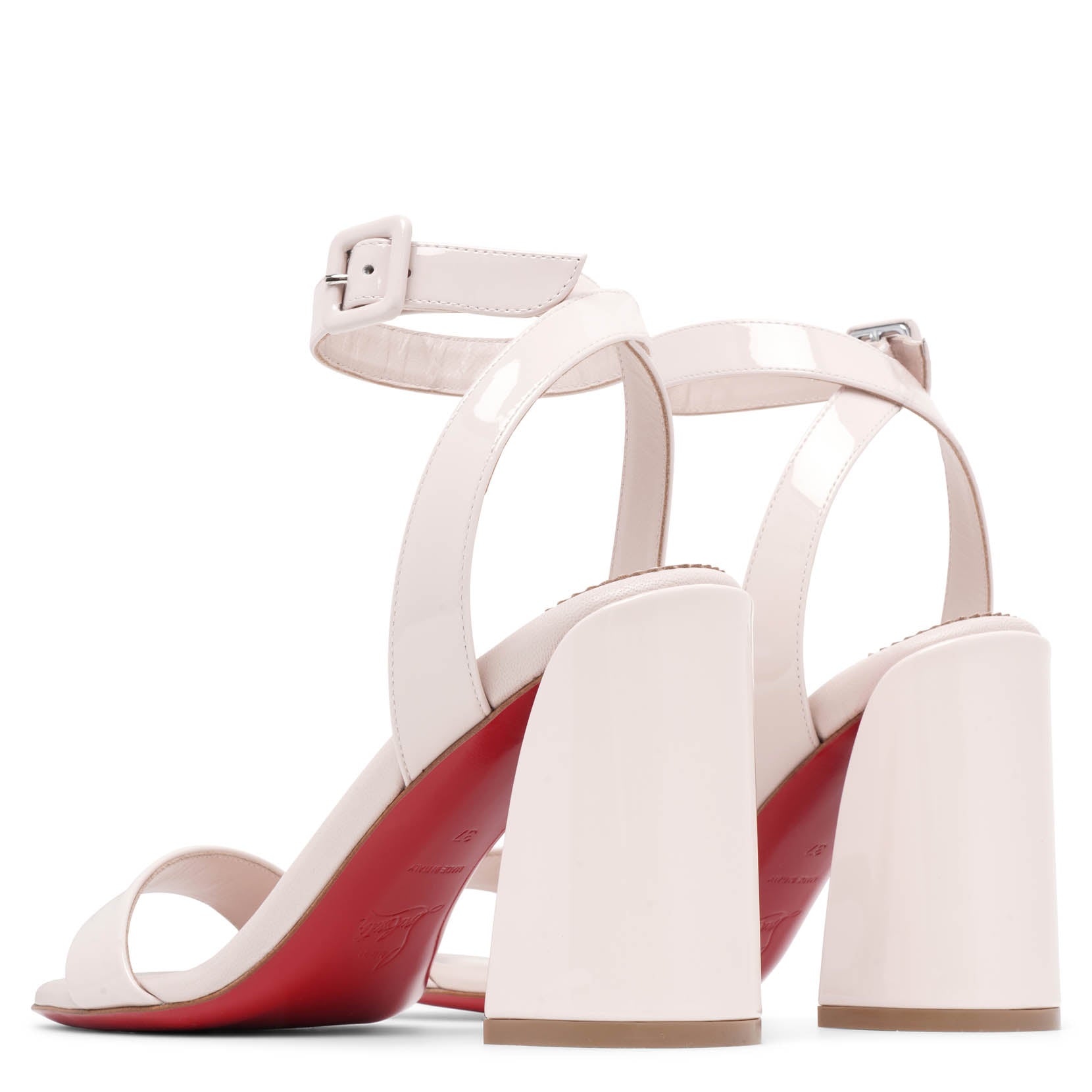 Miss Sabina 85 beige patent sandals