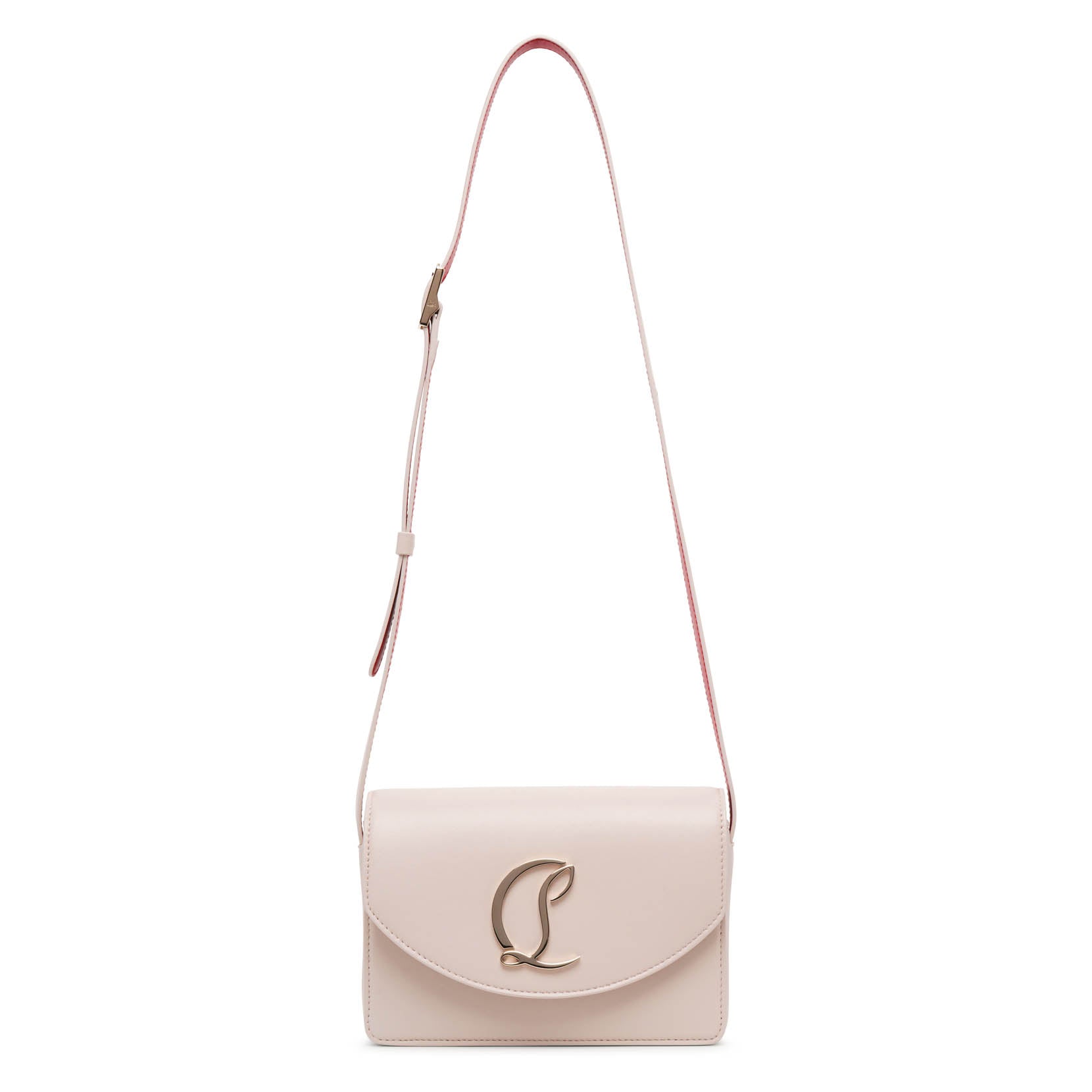Loubi54 small beige leather crossbody bag