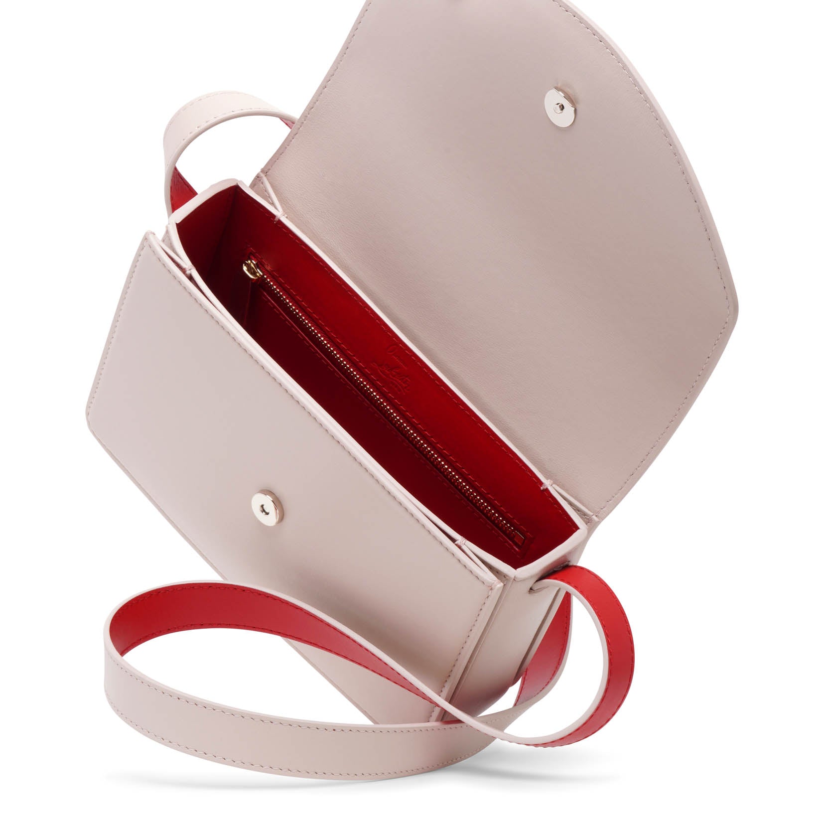 Loubi54 small beige leather crossbody bag