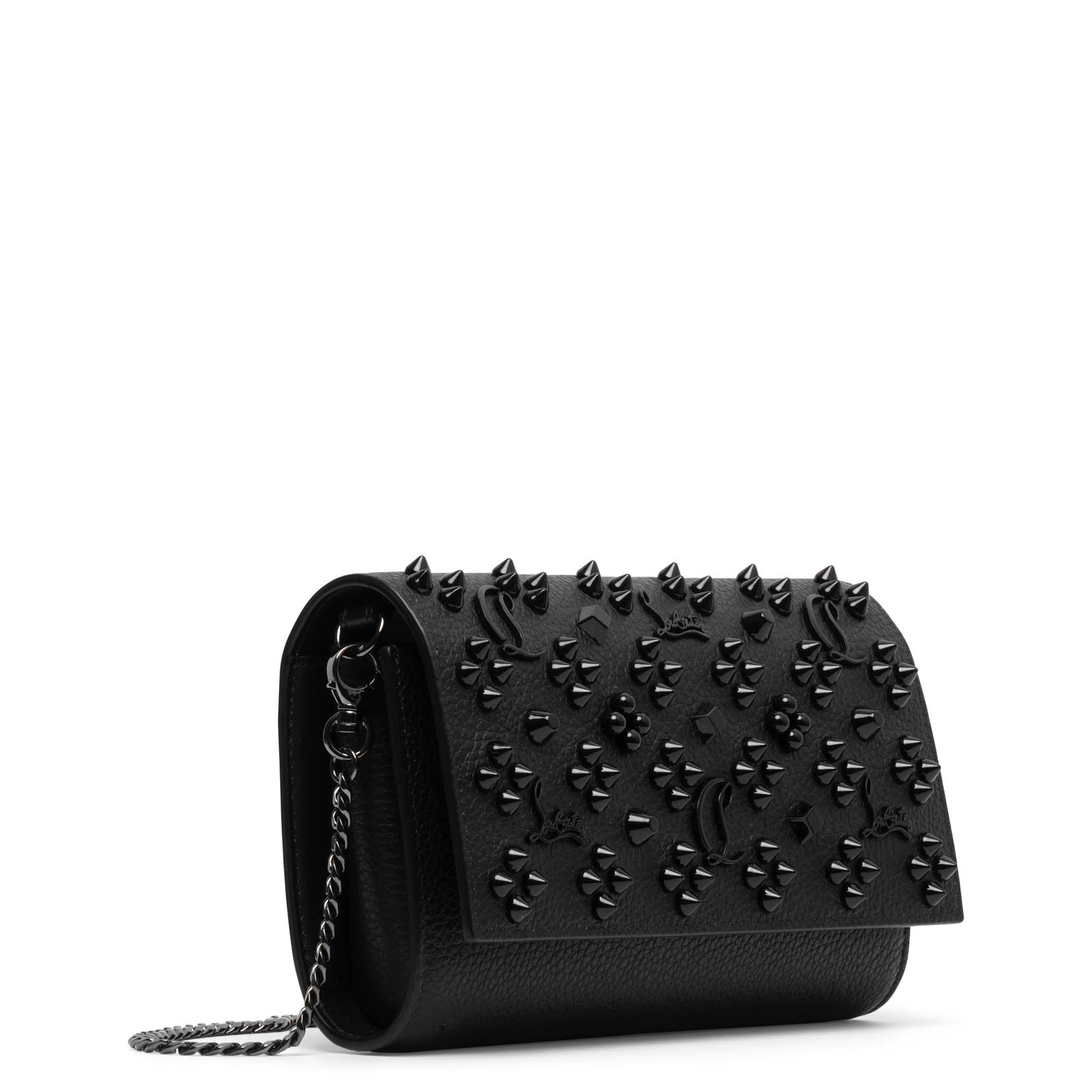Paloma loubinthesky black leather wallet on chain