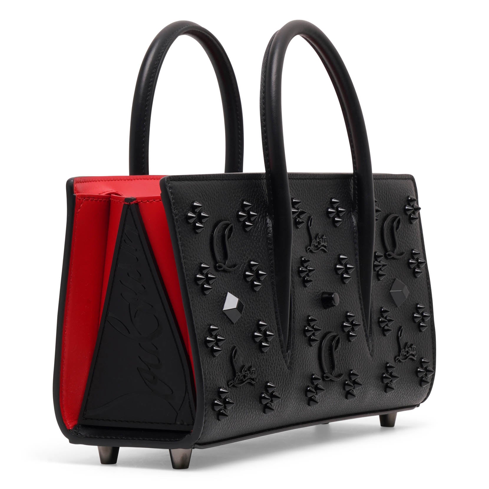 Paloma S baguette loubinthesky black leather bag
