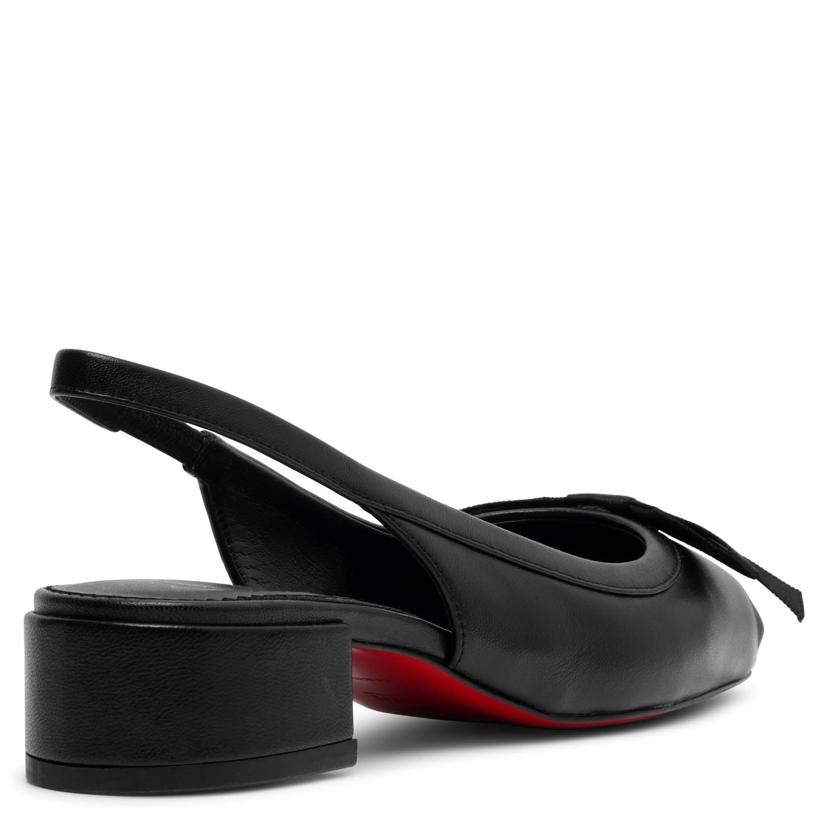 Mamaflirt black leather sling pumps