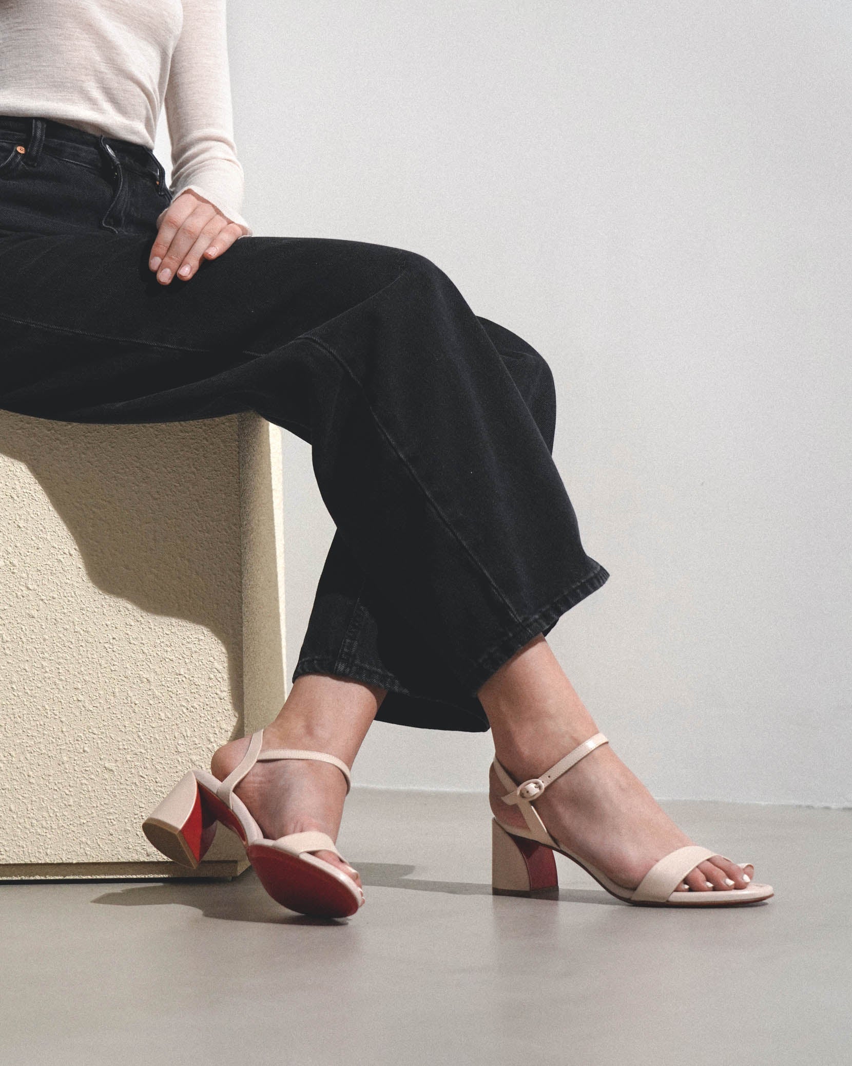 Miss Jane 55 beige leather sandals