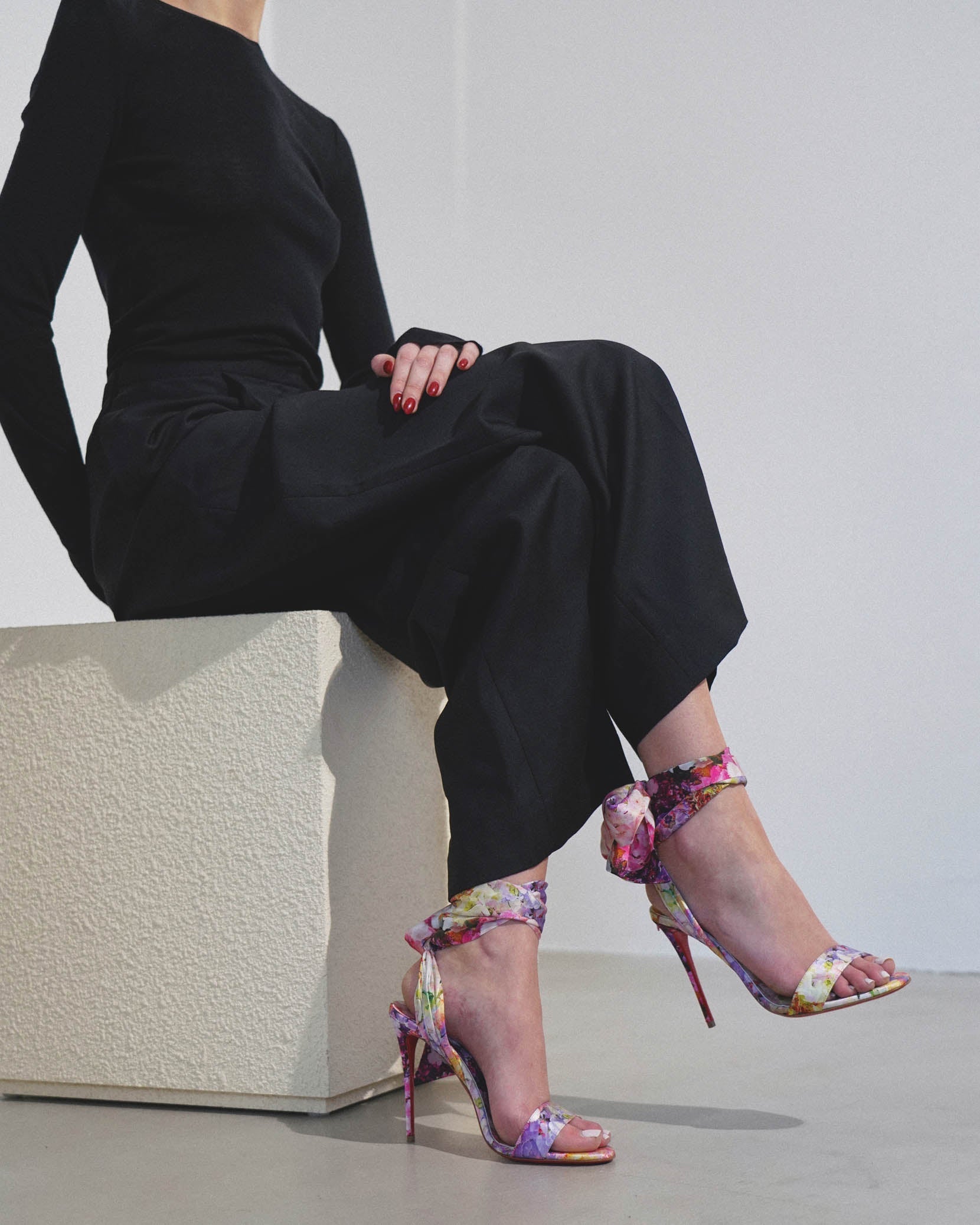 Sandale du desert 100 floral satin sandals
