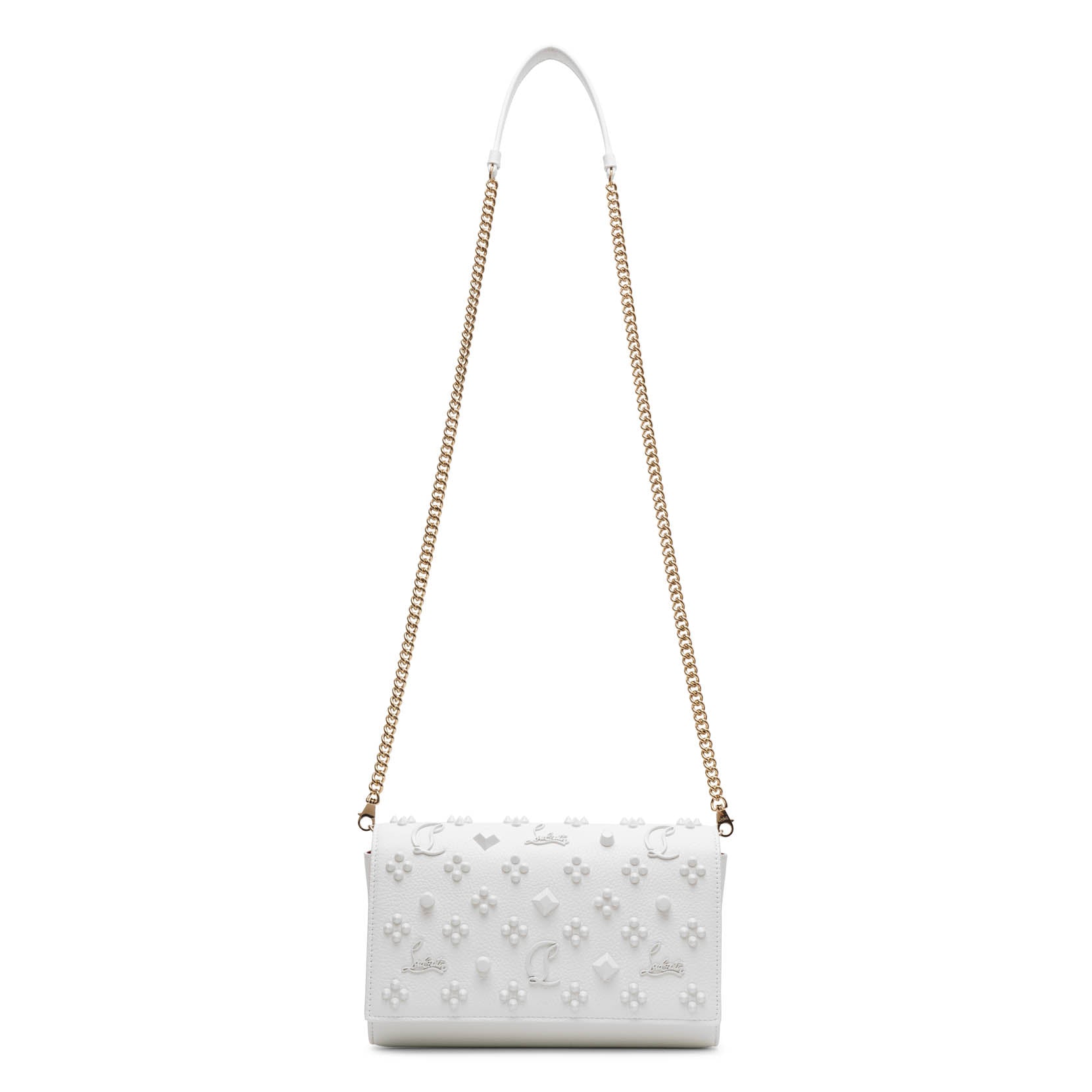 Paloma Loubinthesky white leather clutch
