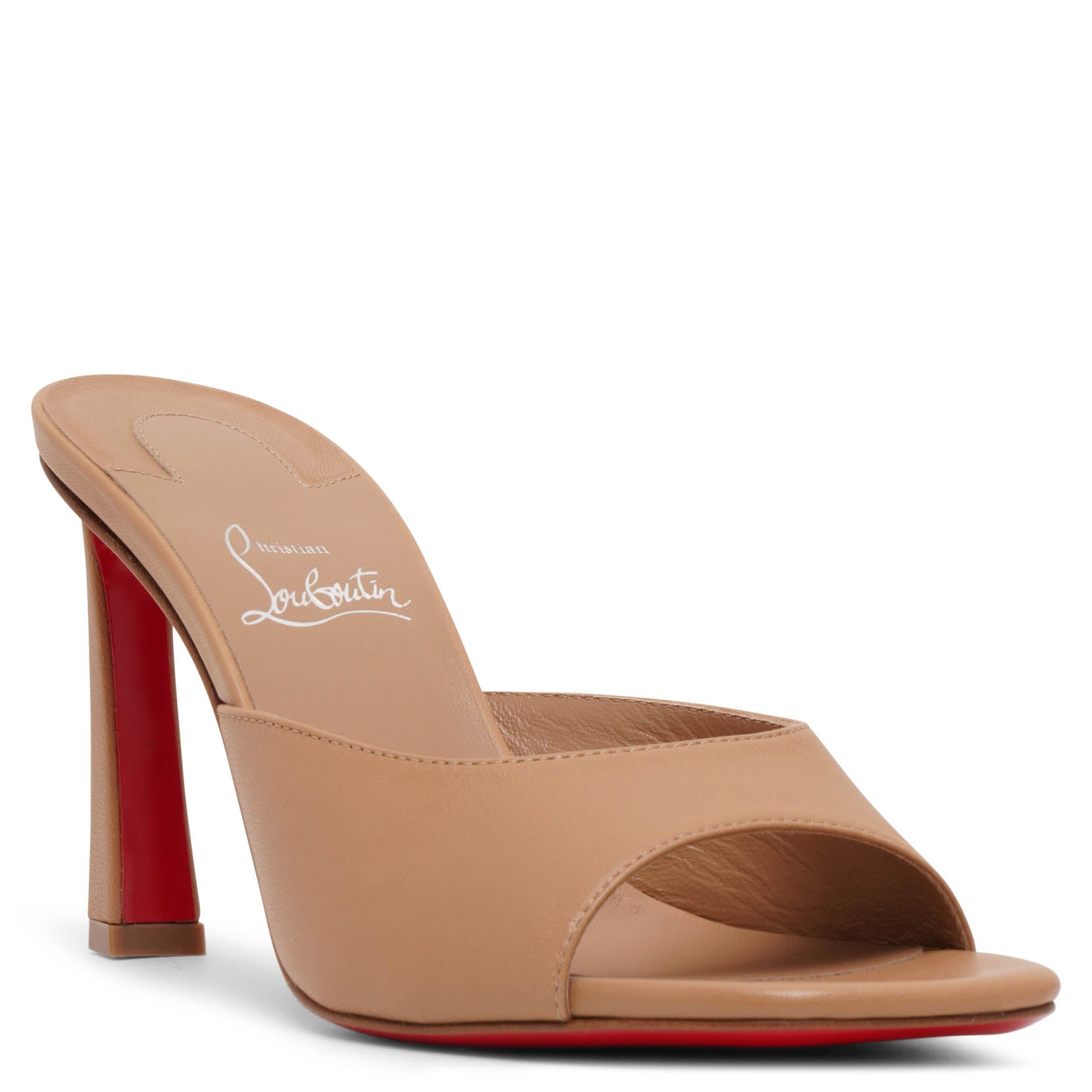 Condora 85 beige leather mules