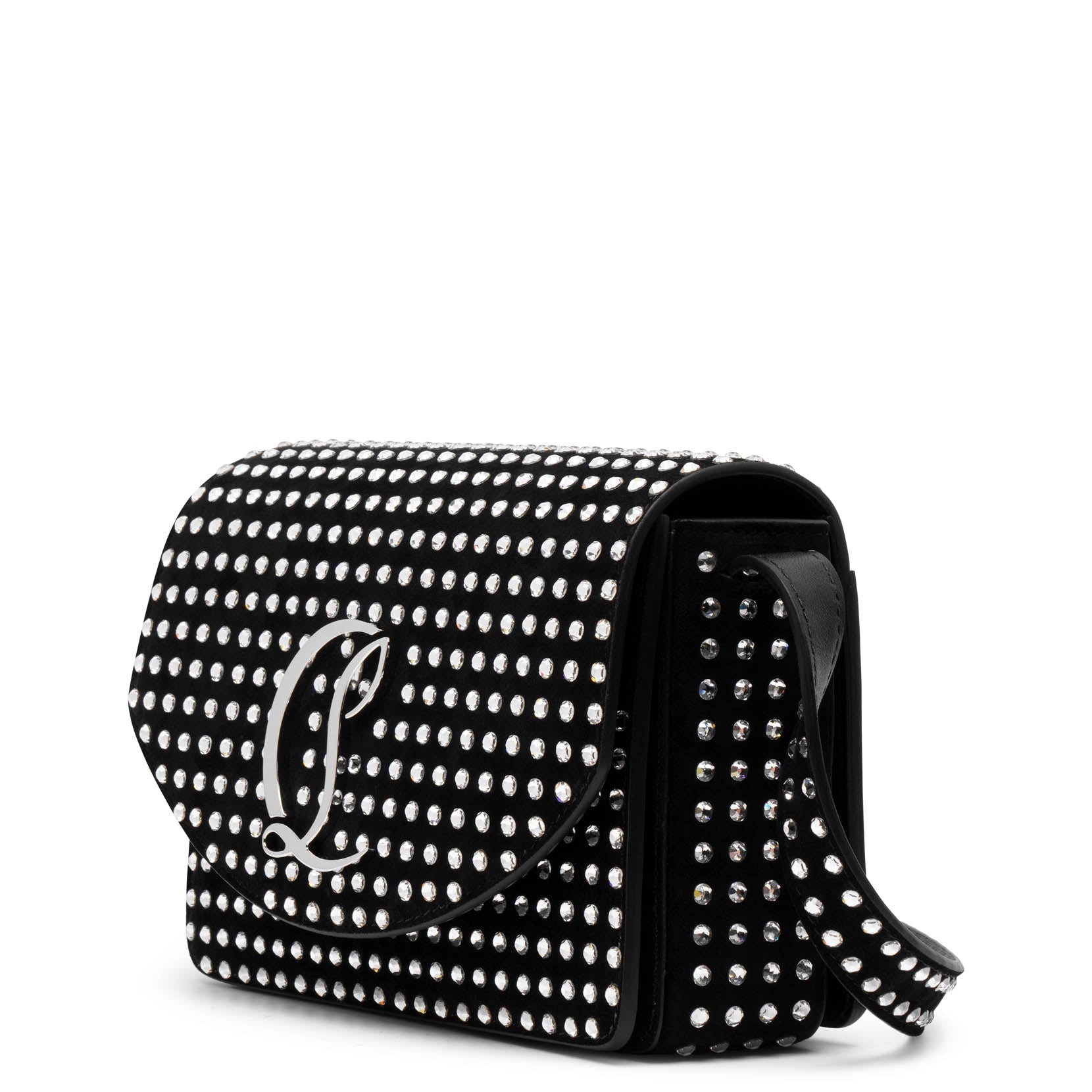 Loubi54 small black strass crossbody bag