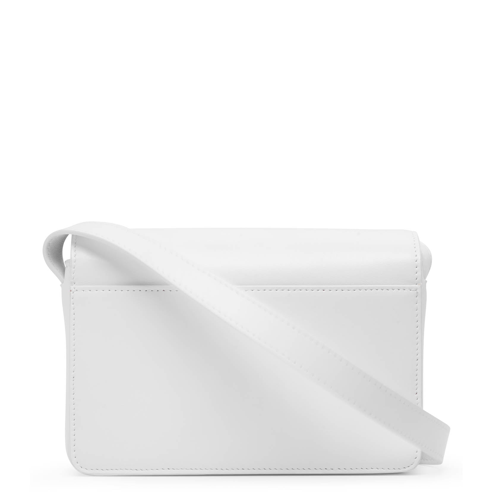 Loubi54 small white leather crossbody bag