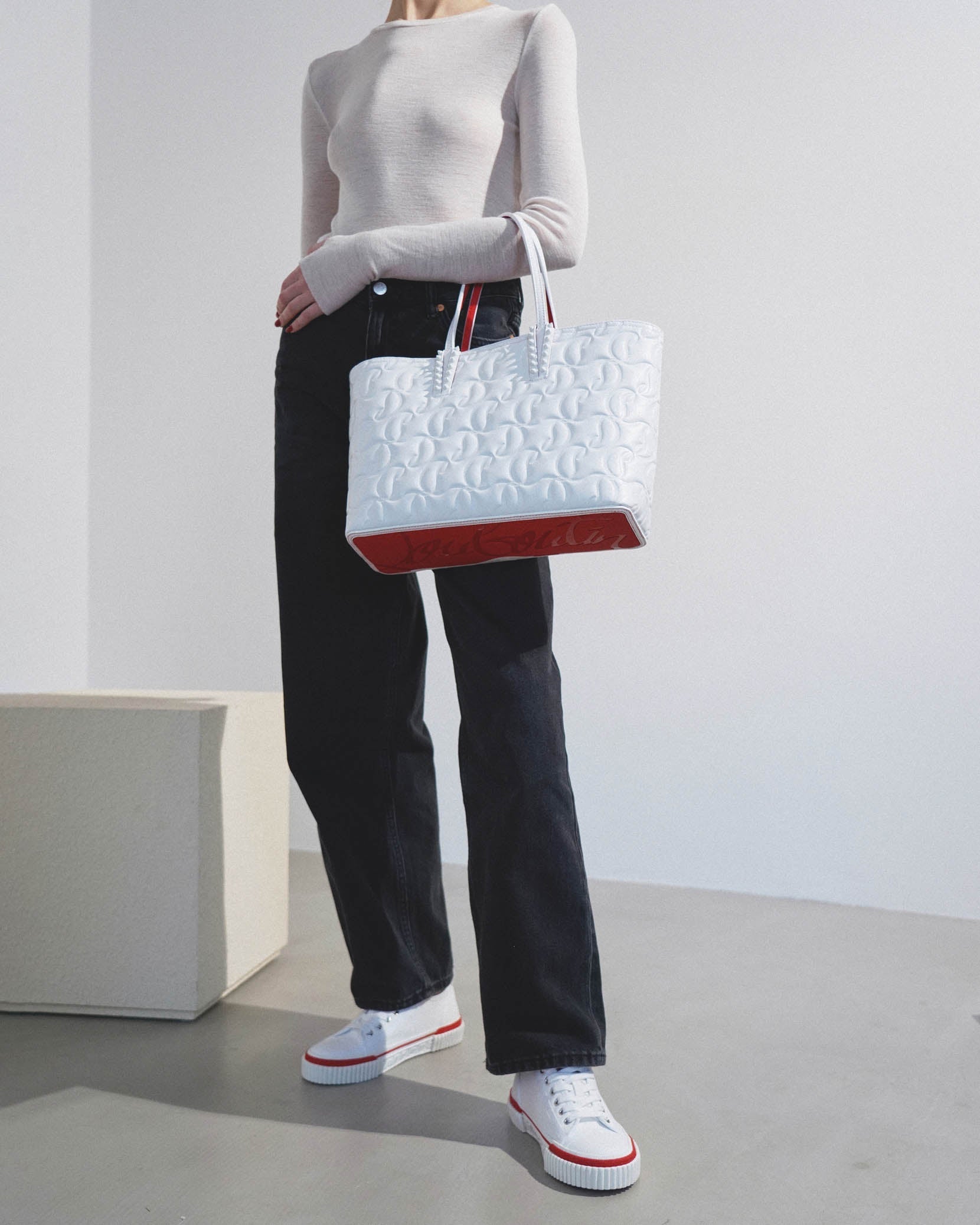 Cabata small white leather bag