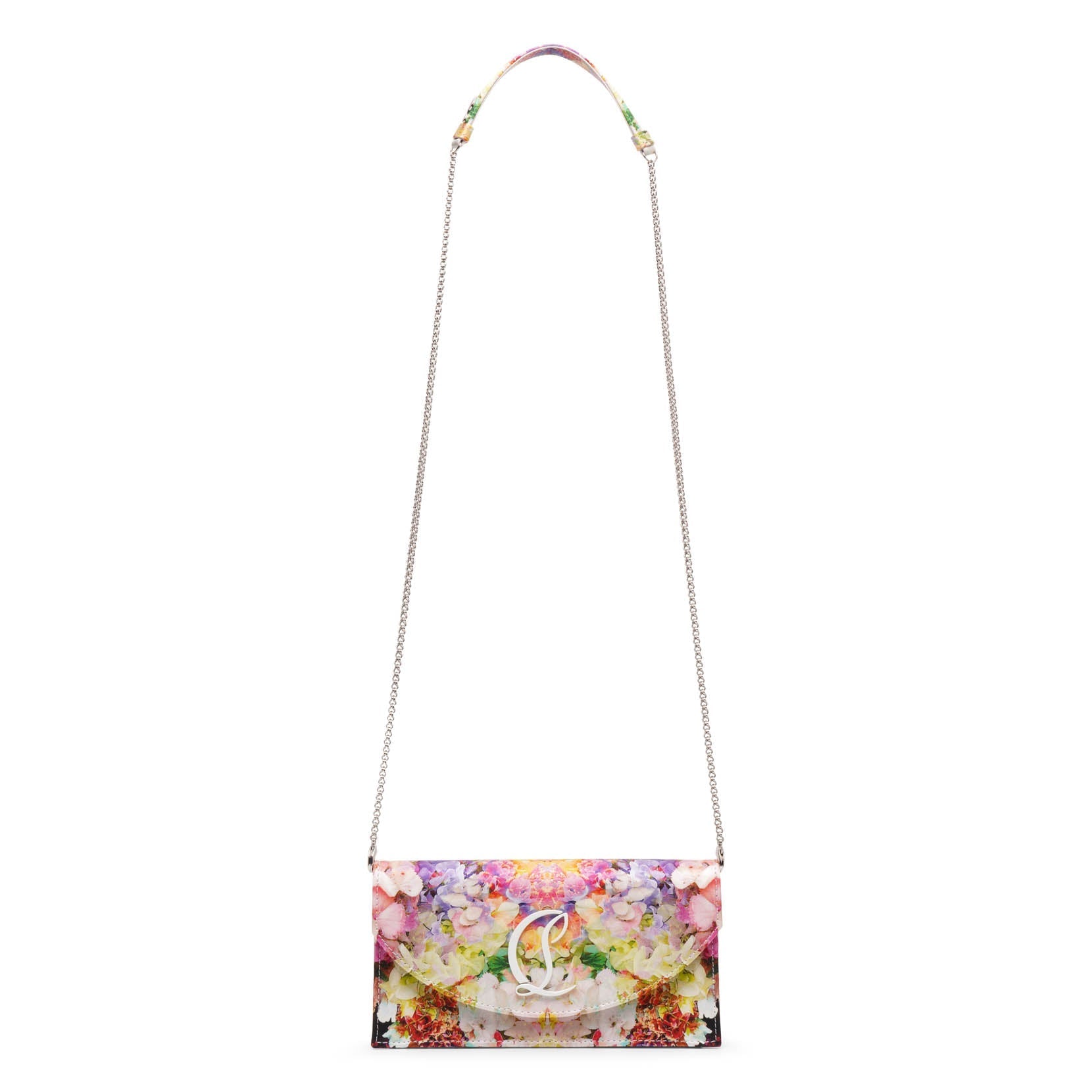 Loubi54 floral satin clutch