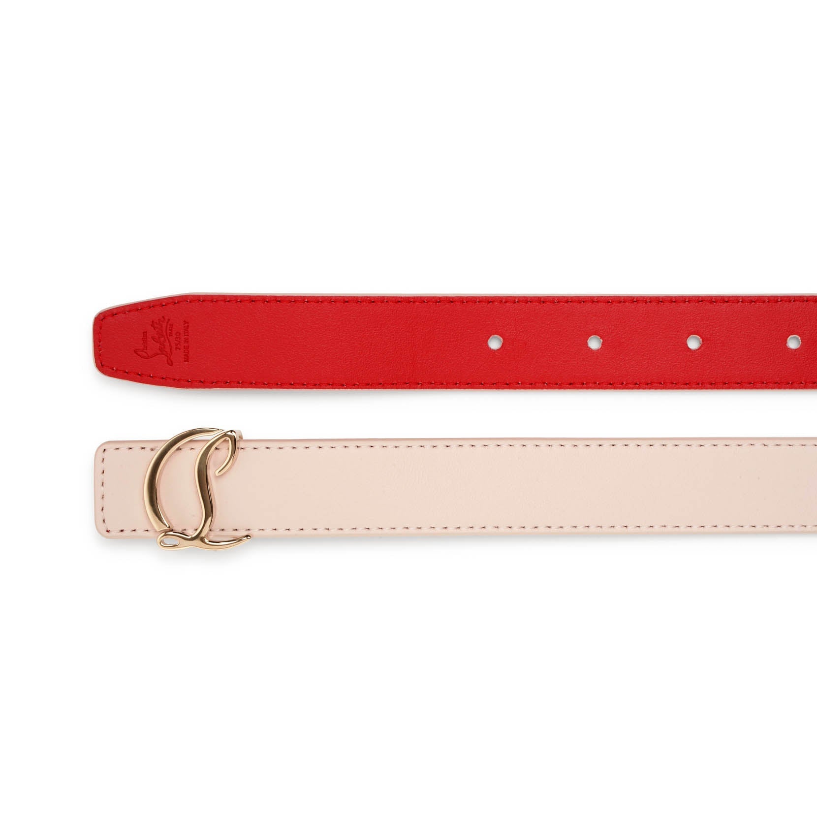 CL Logo 25mm beige leather belt