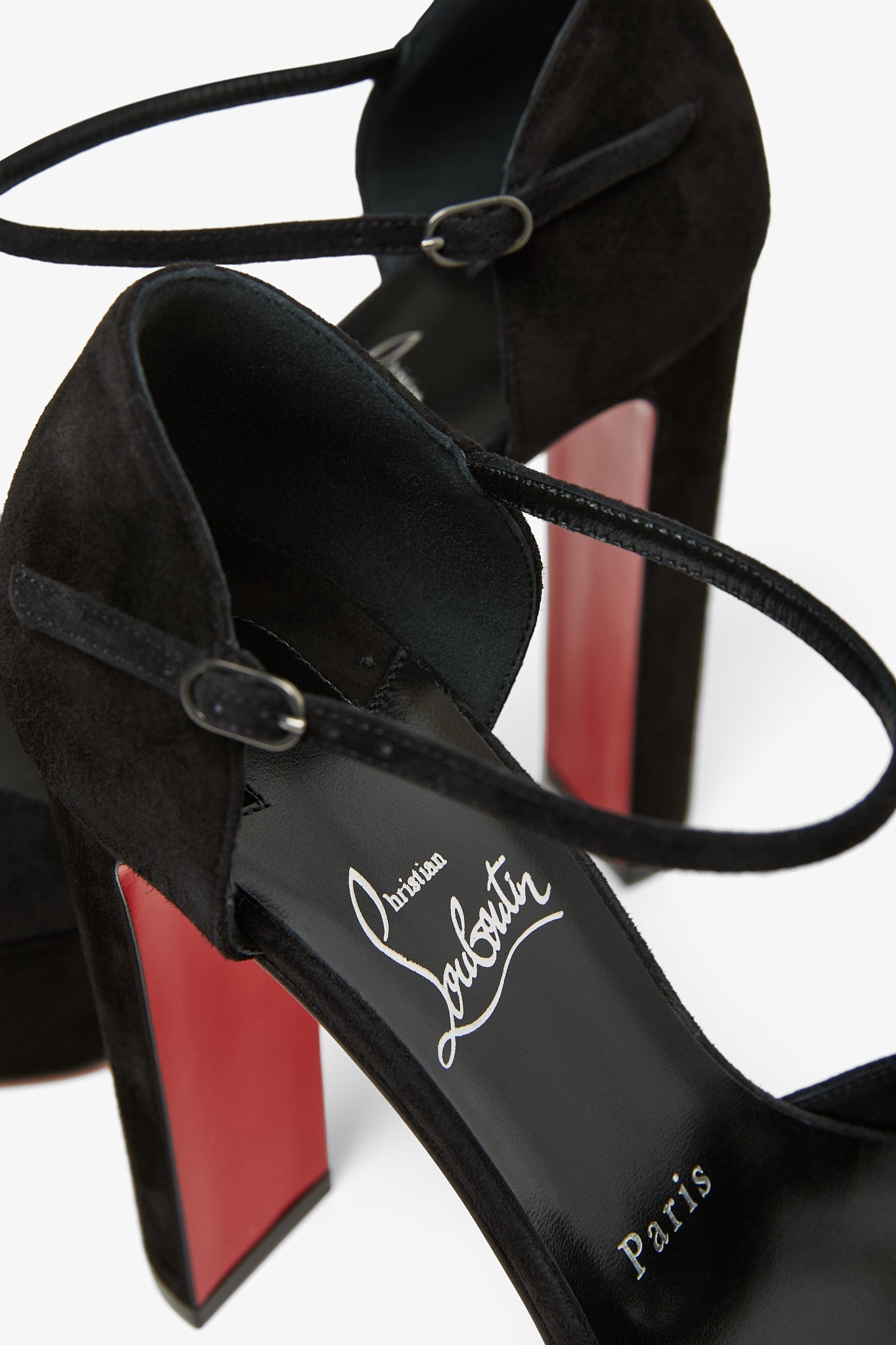Sandaloo 130 black suede platform sandals