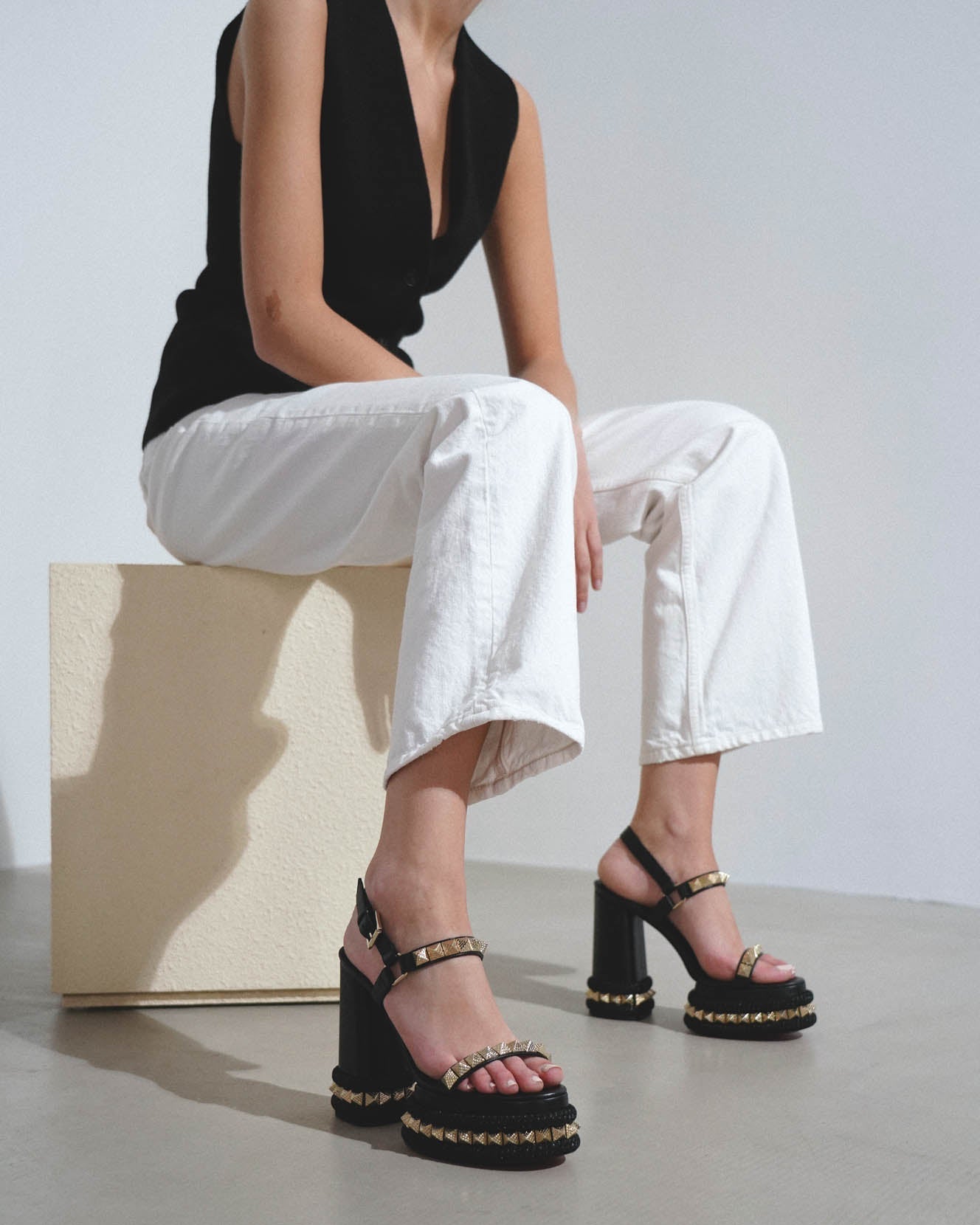 Superaclou 130 black sandals