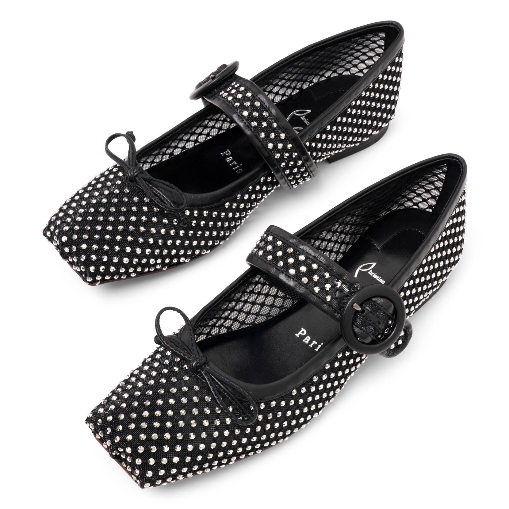 Mamastrapitina black mesh ballerinas