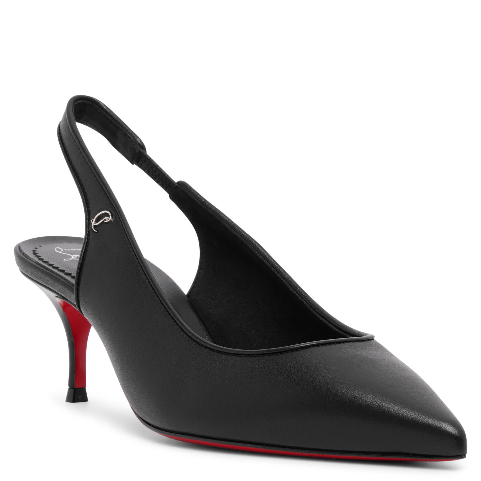 Sporty Kate 55 black leather slingbacks
