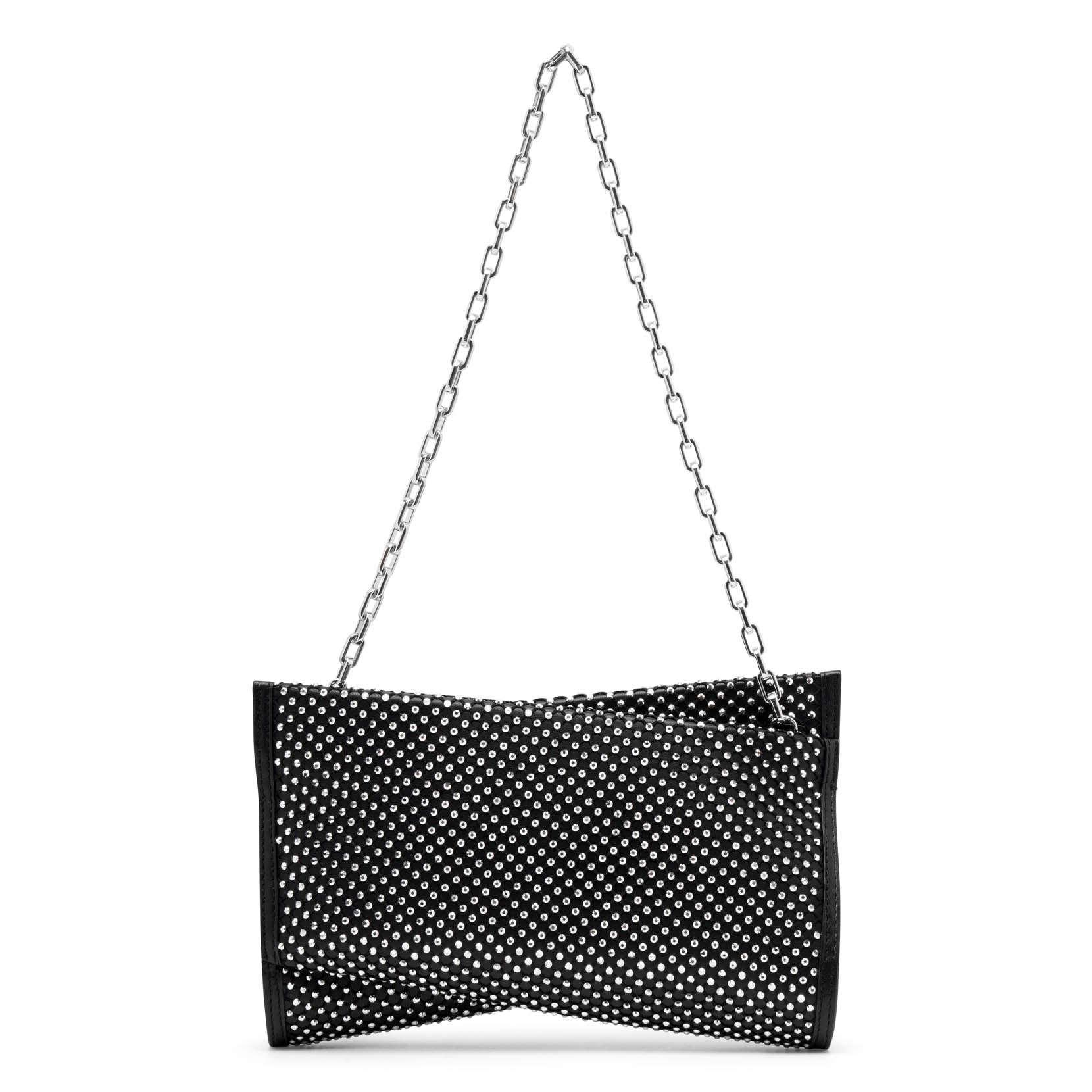 Loubitwist black strass clutch