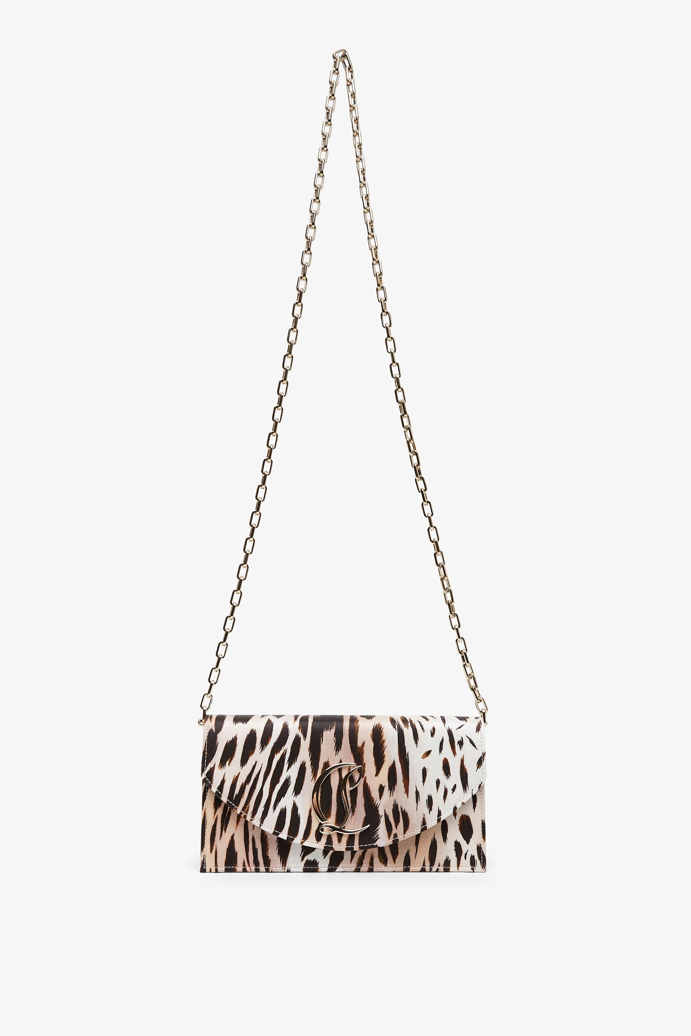 Loubi54 animal print satin clutch