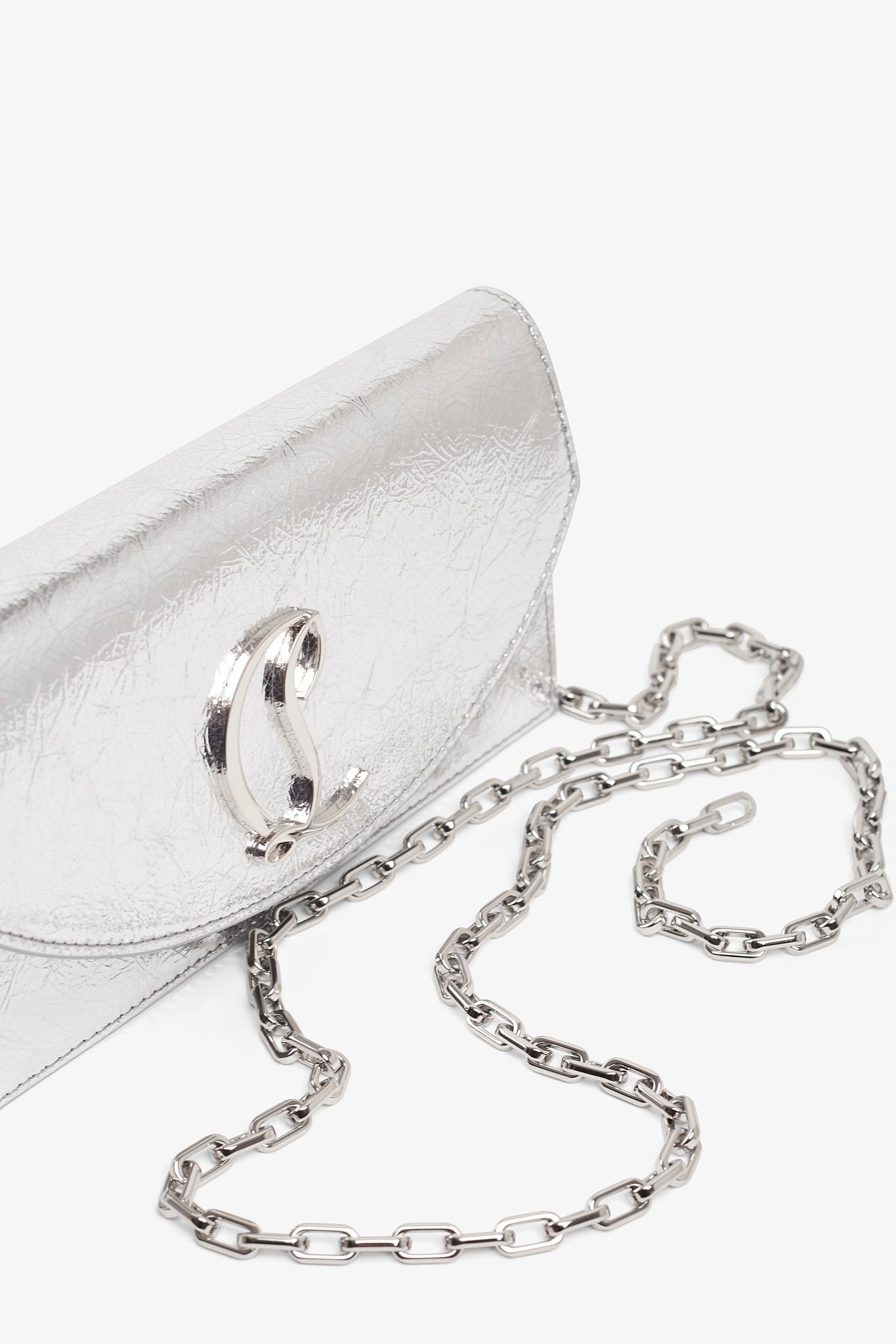 Loubi54 silver clutch