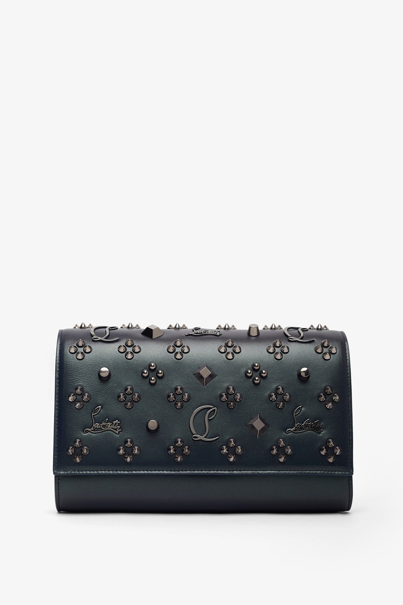 Paloma dark green leather clutch