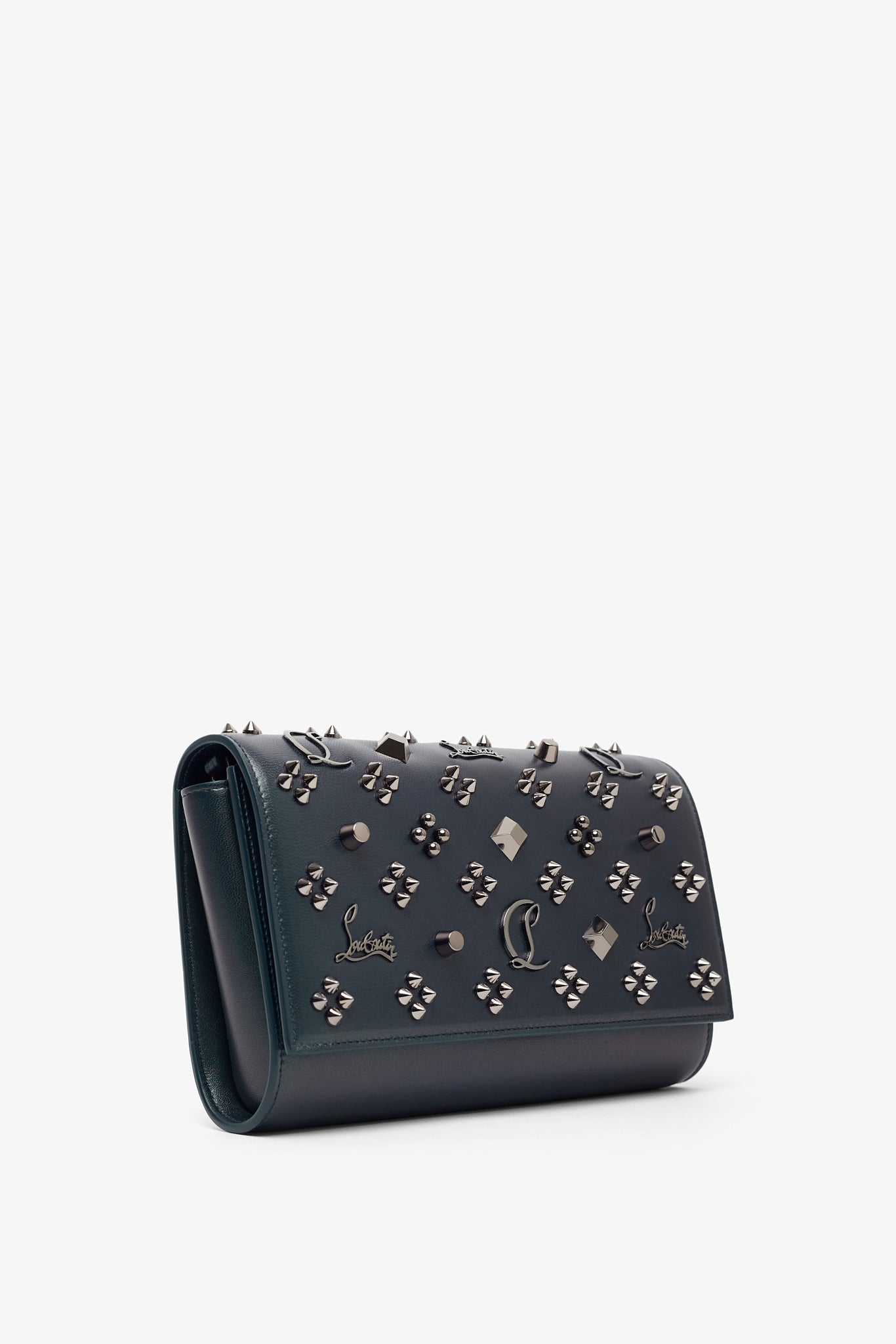 Paloma dark green leather clutch