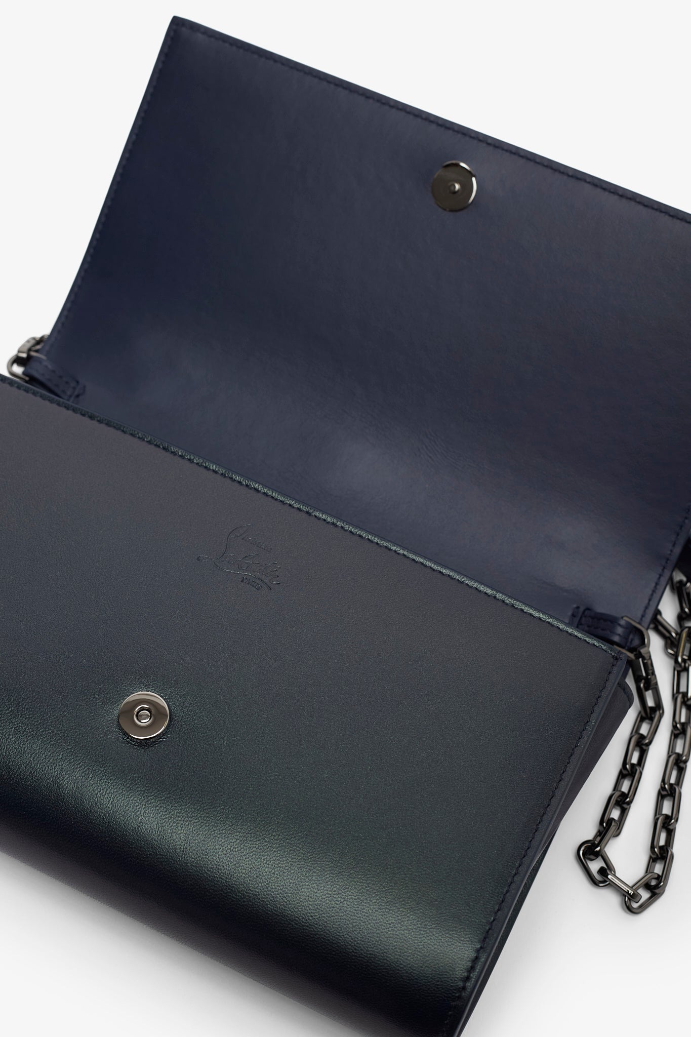 Paloma dark green leather clutch