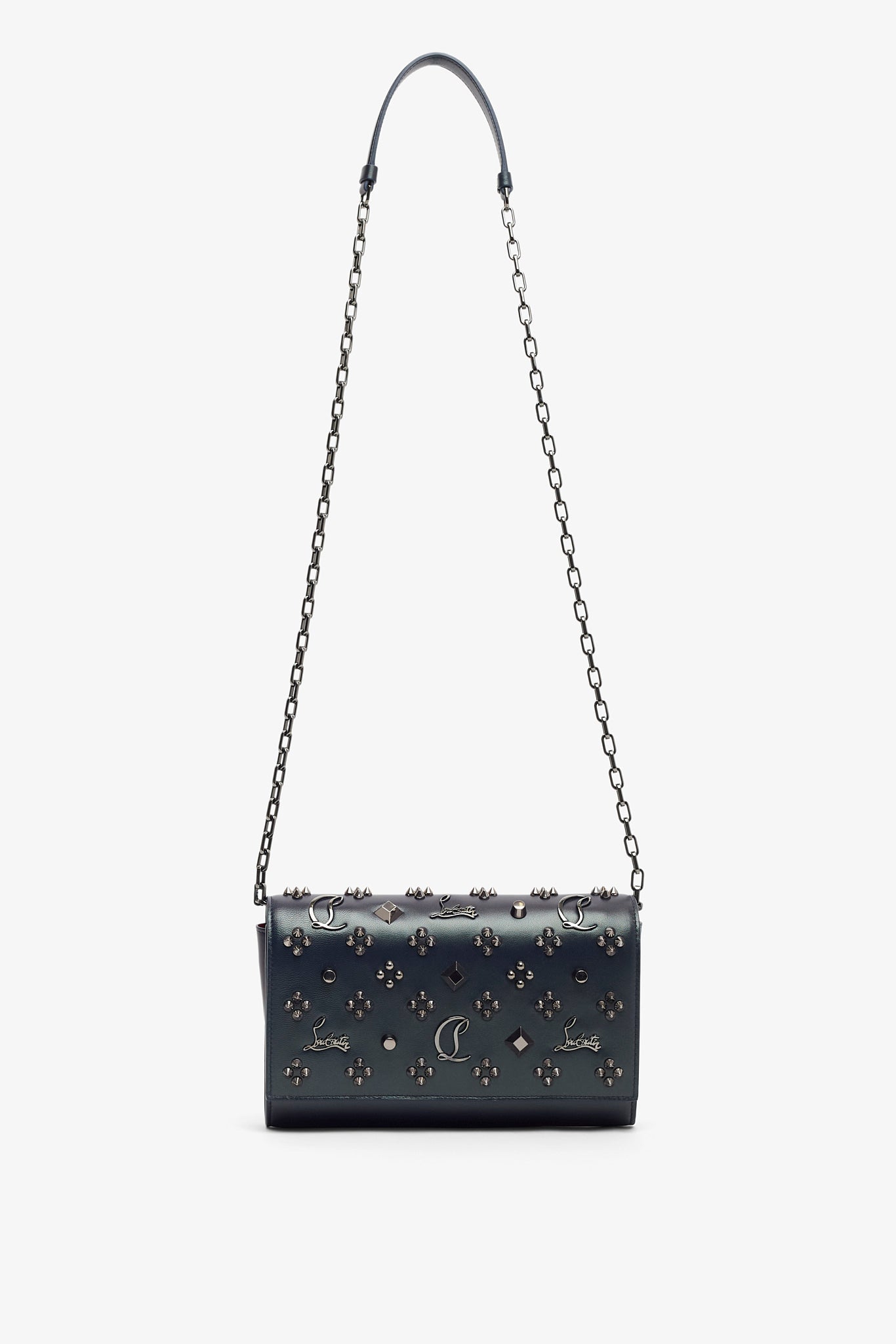 Paloma dark green leather clutch