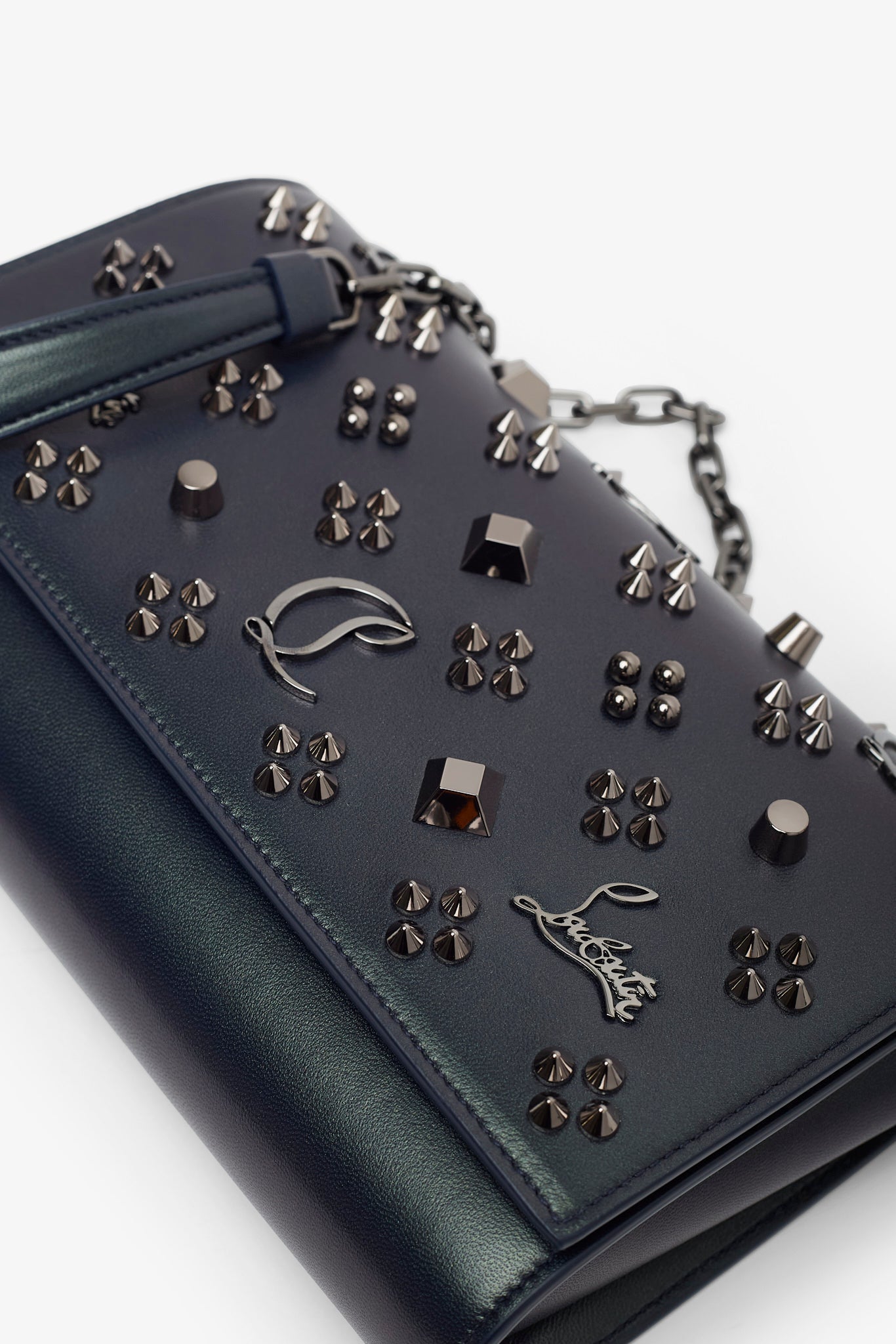 Paloma dark green leather clutch