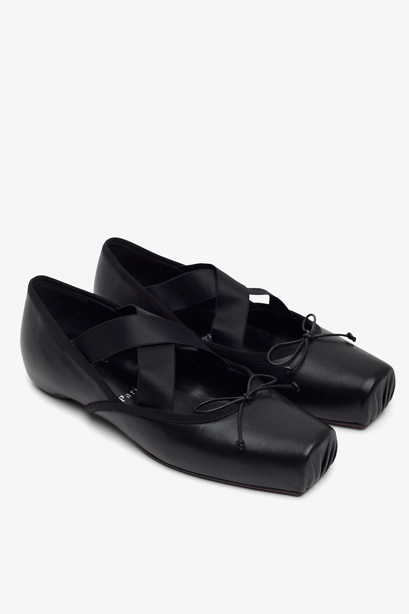 Cassiasticina black leather ballerinas