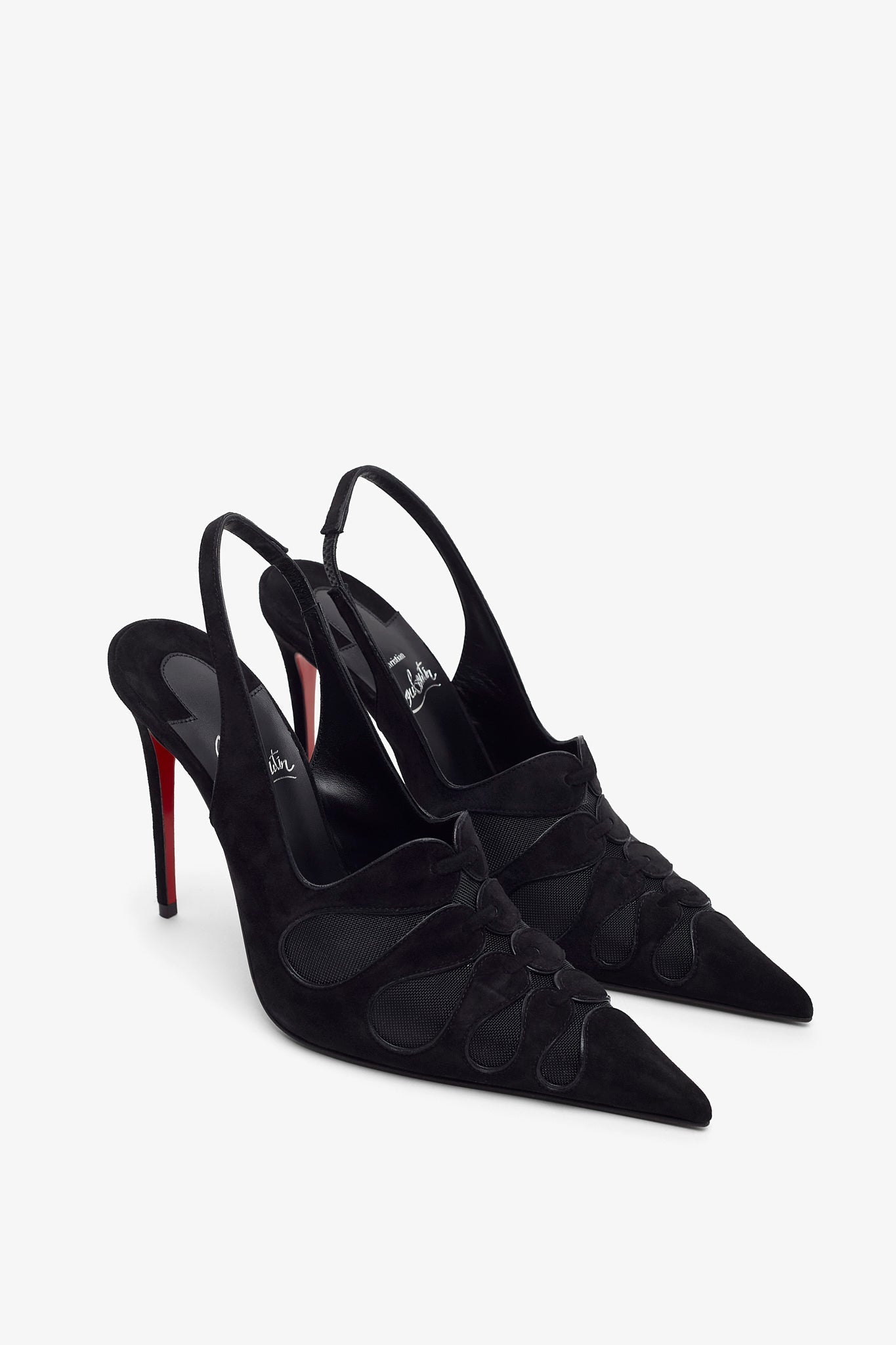 Circus Max 100 black suede slingback pumps